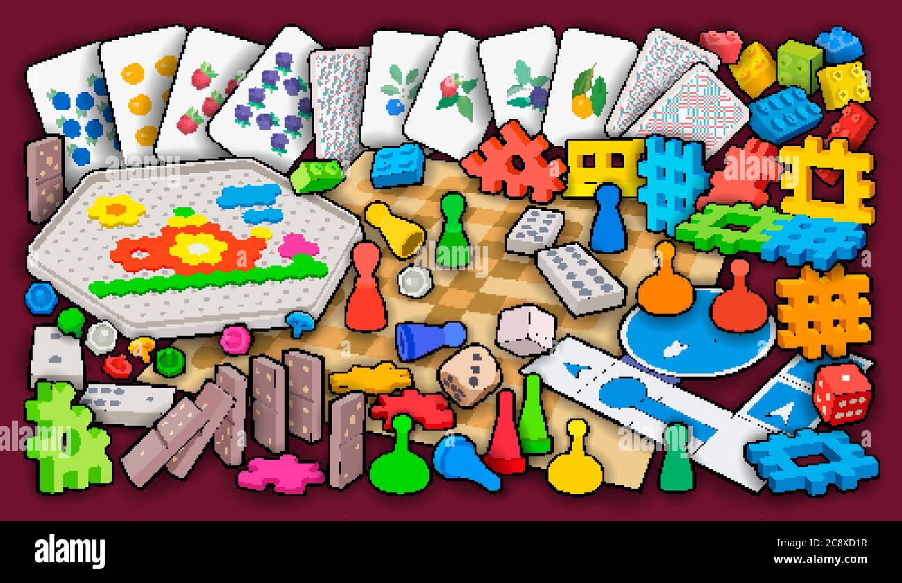 Cartoon cute doodles kids toys and board games Stock Vector Image & Art