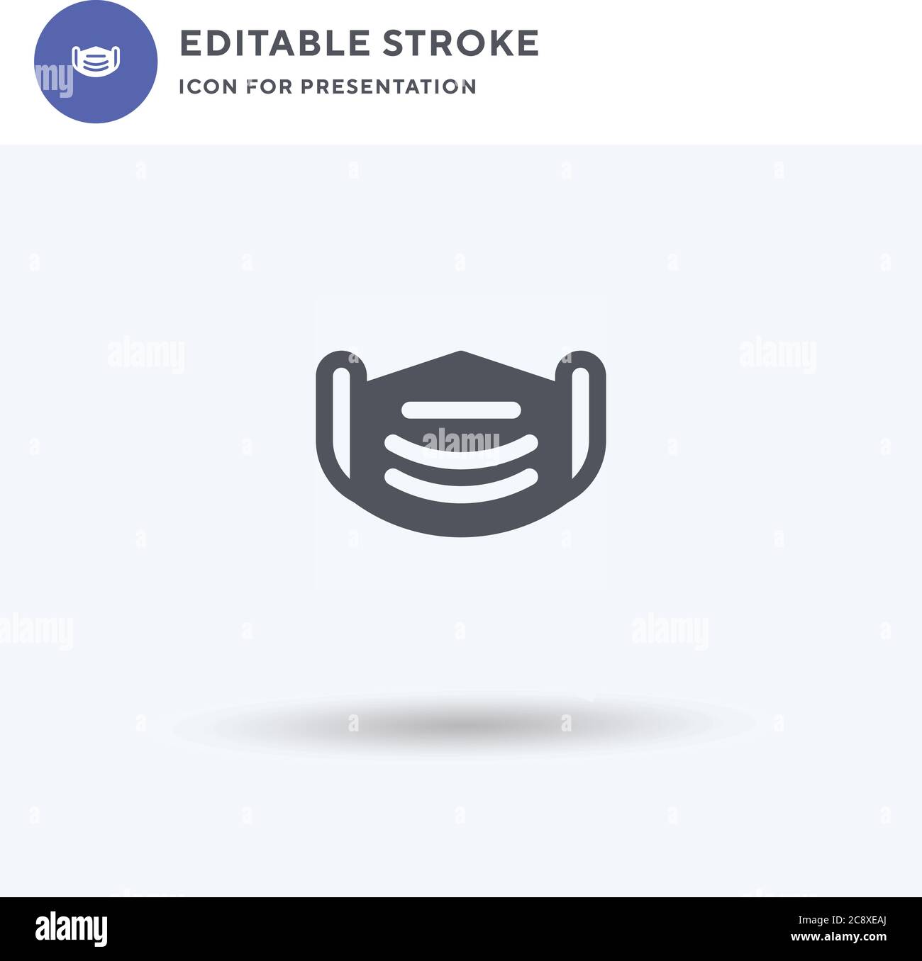 Mask icon vector, filled flat sign, solid pictogram isolated on white ...
