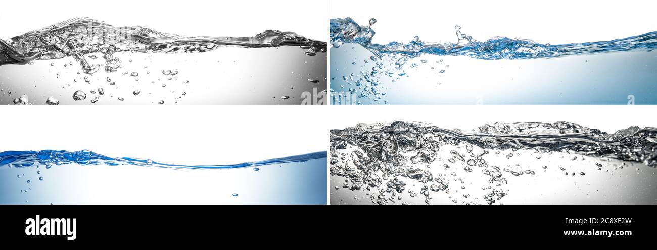 water splash collage on white background Stock Photo - Alamy