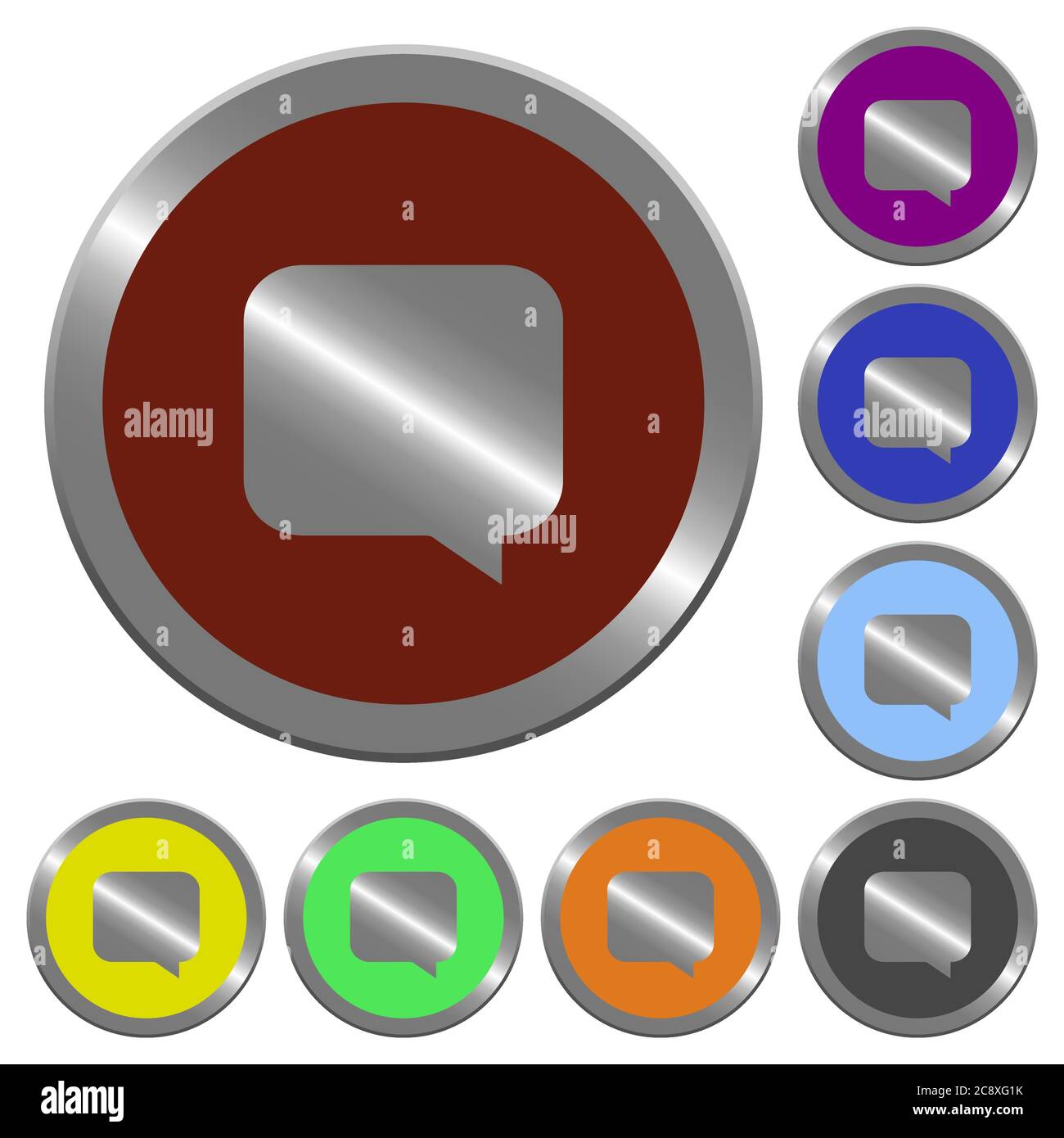 Set of color glossy coin-like message buttons Stock Vector Image & Art ...