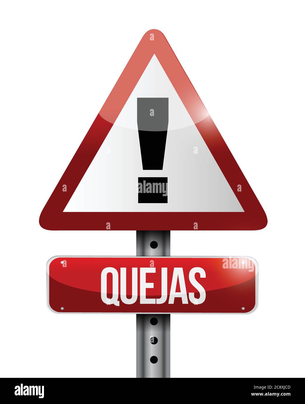 Complain spanish warning sign illustration design over a white