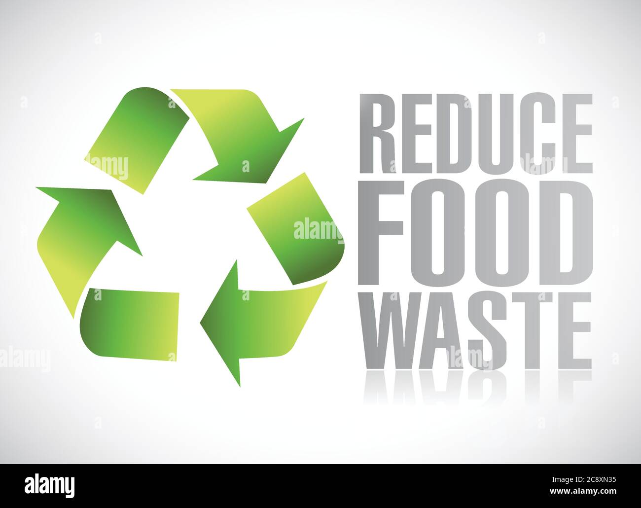 Reduce food waste sign illustration design over a white background Stock Vector
