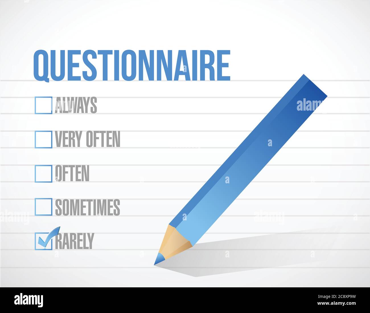 Questionnaire check tick mark selection illustration design over a ...