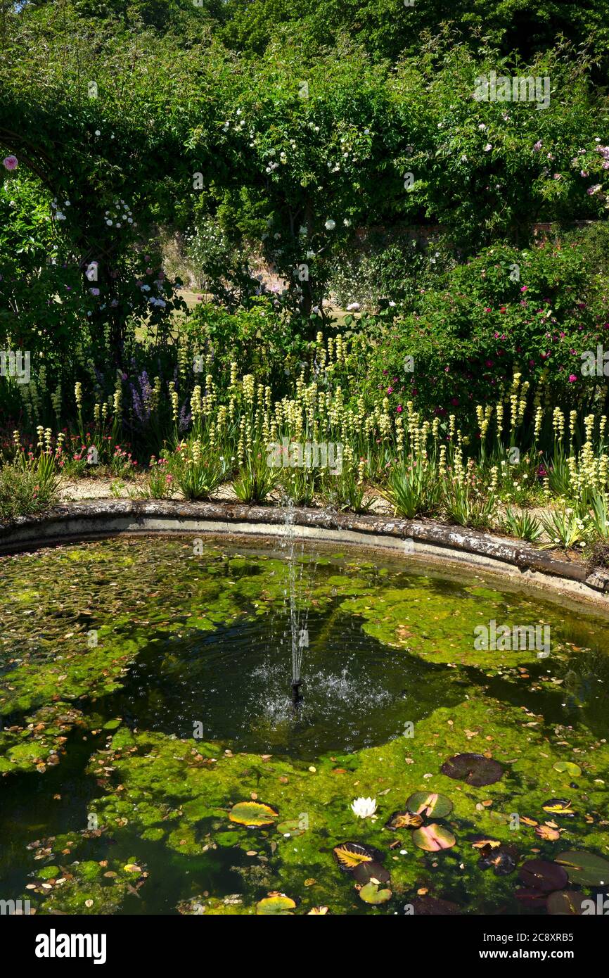 formal pond at Rousham House and Gardens,Oxfordshire,England Stock Photo