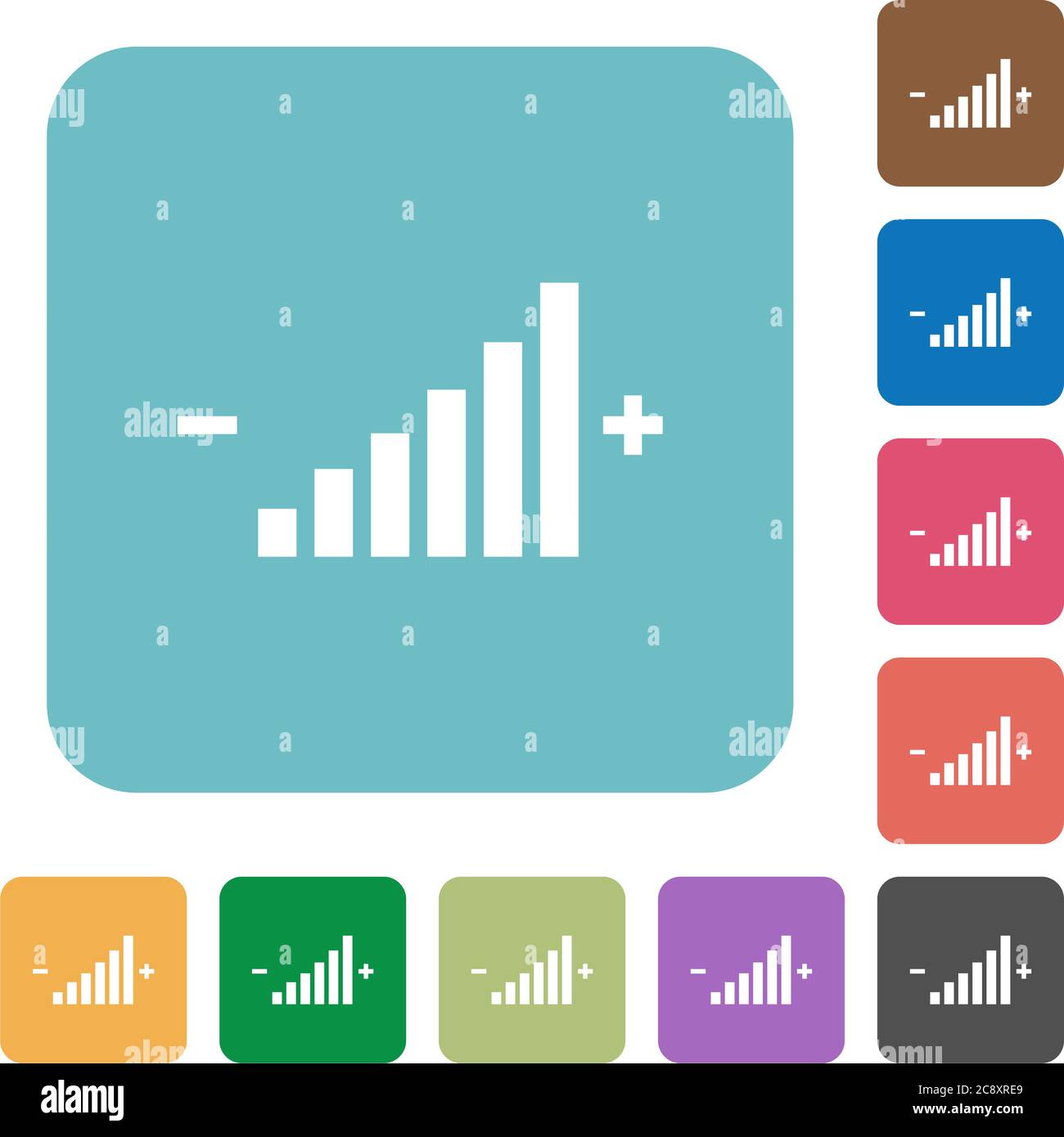 Control element flat icons on color rounded square backgrounds Stock ...