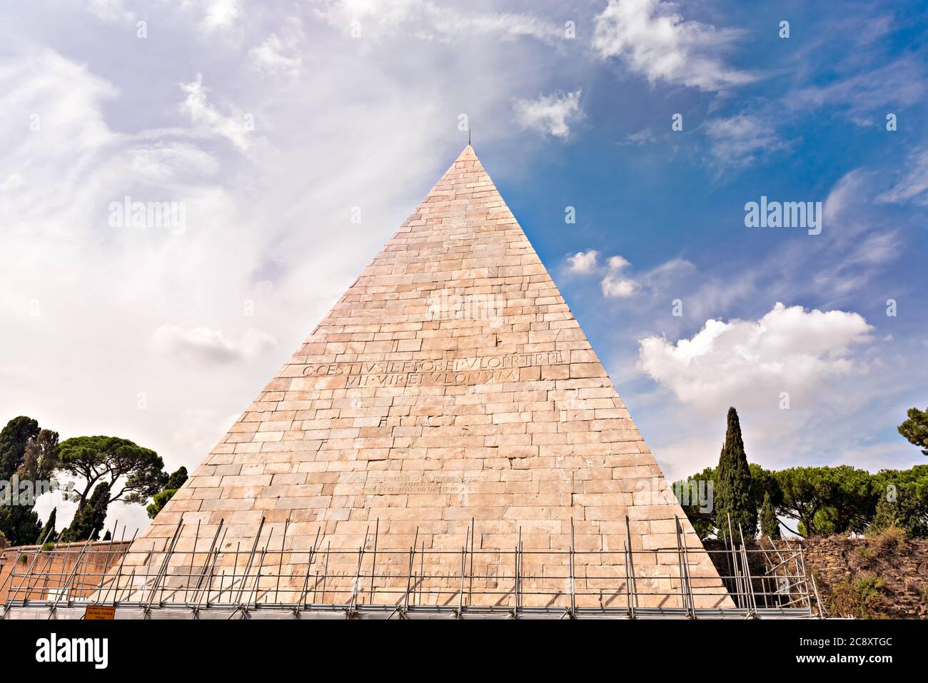 Rome, Italy - Sept 17, 2014: View at Pyramid of Cestius, an ancient ...
