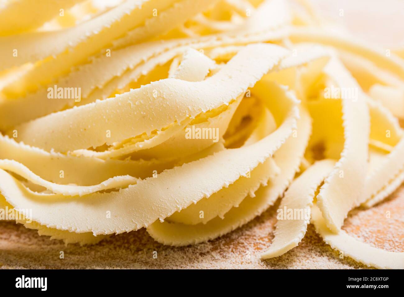 Tagliatelle homemade Stock Photo