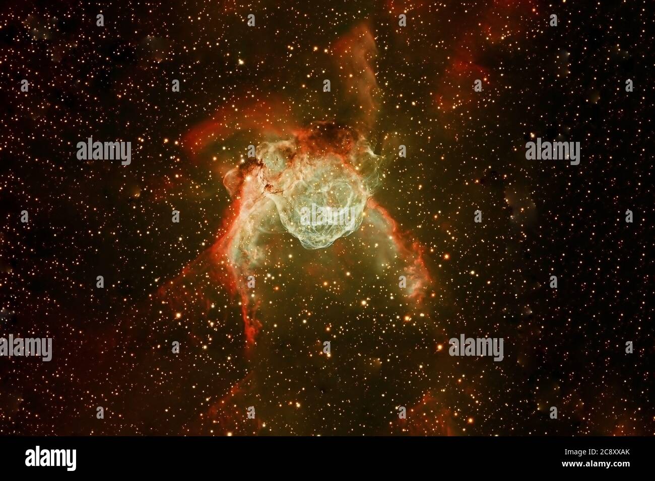 A beautiful colored galaxy. Elements of this image were furnished by NASA. Stock Photo