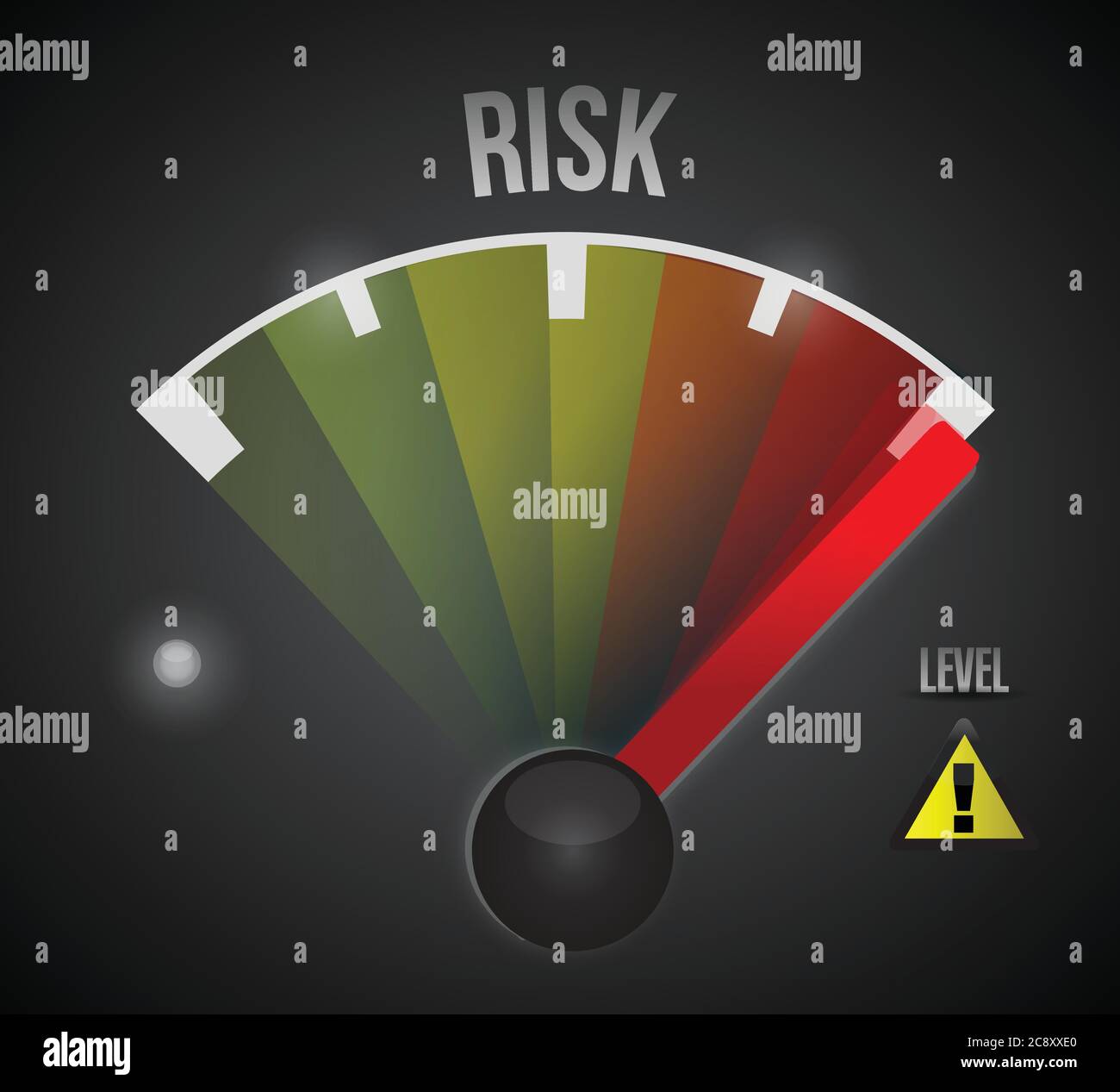 Risk level measure meter from low to high, concept illustration design
