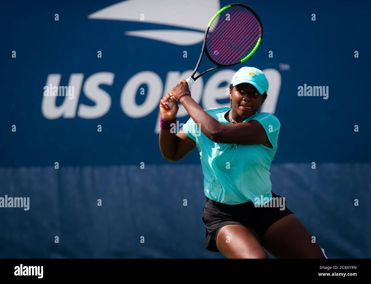 Hailey Baptiste of the United States in action during her qualifications match at the 2019 US Open Grand Slam tennis tournament Stock Photo