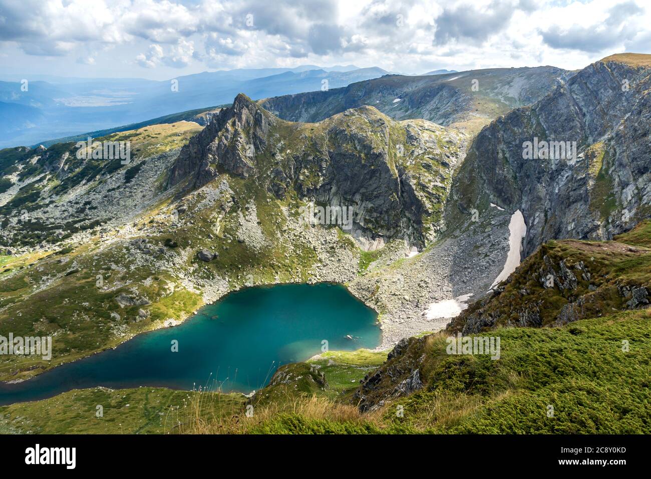 Panoramic View Of The Seven Rila Lakes Rila Mountain Bulgaria Stock panoramic-view-of-the-seven-rila-lakes-rila-mountain-bulgaria-stock