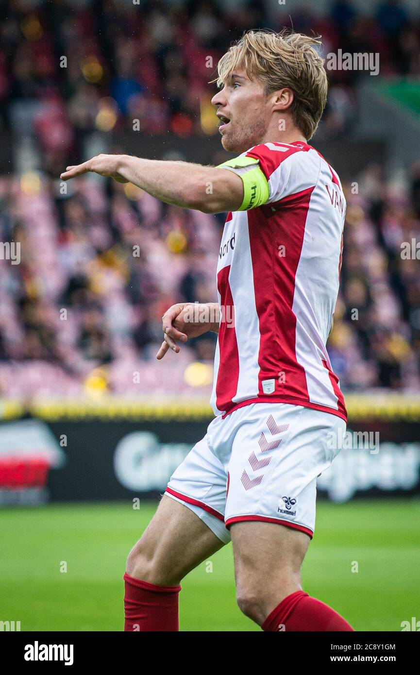 Herning, Denmark. 26th July, 2020. Tom van Weert (9) of Aalborg seen during  the 3F Superliga match between FC Midtjylland and AAB at MCH Arena in  Herning. (Photo Credit: Gonzales Photo/Alamy Live