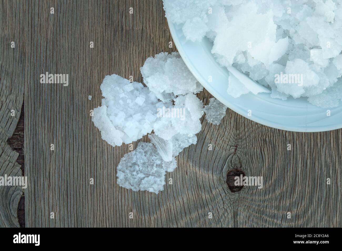 Flower of Greek sea salt crystals, south Crete. Natural traditional