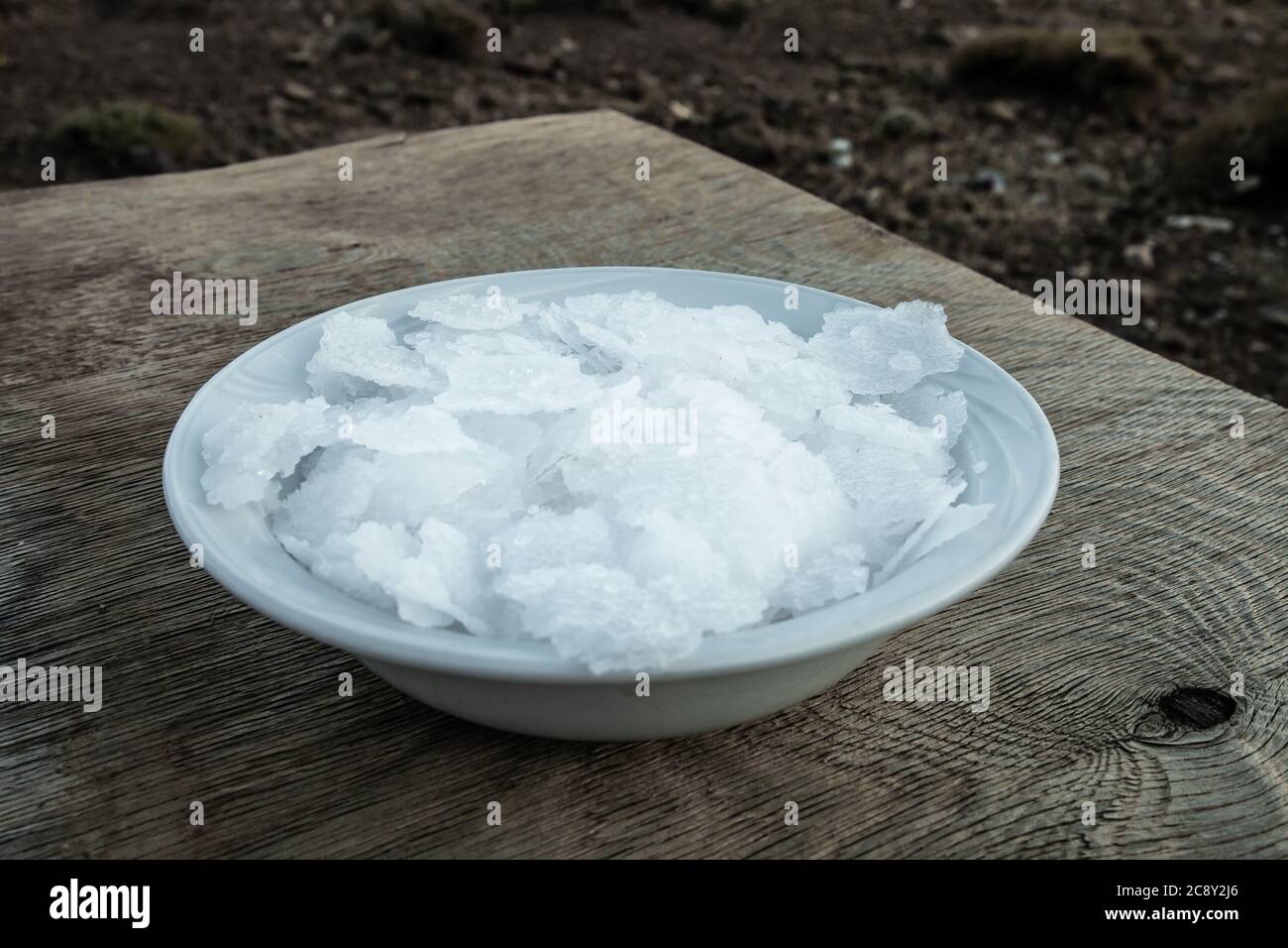 Flower of Greek sea salt crystals, south Crete. Natural traditional