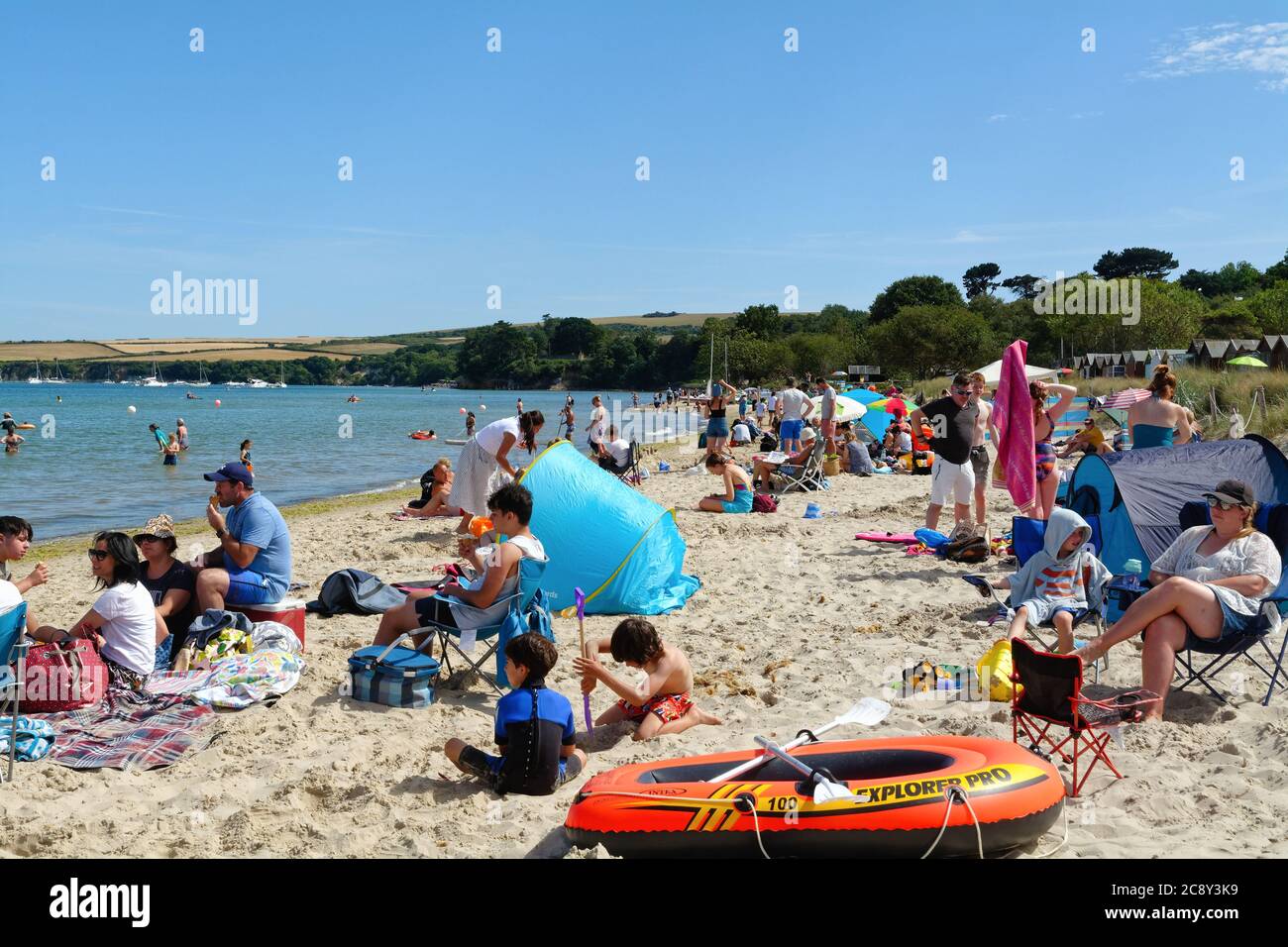 A crowded Knoll beach at Studland Bay on a hot sunny summers day, Dorset  England UK Stock Photo - Alamy