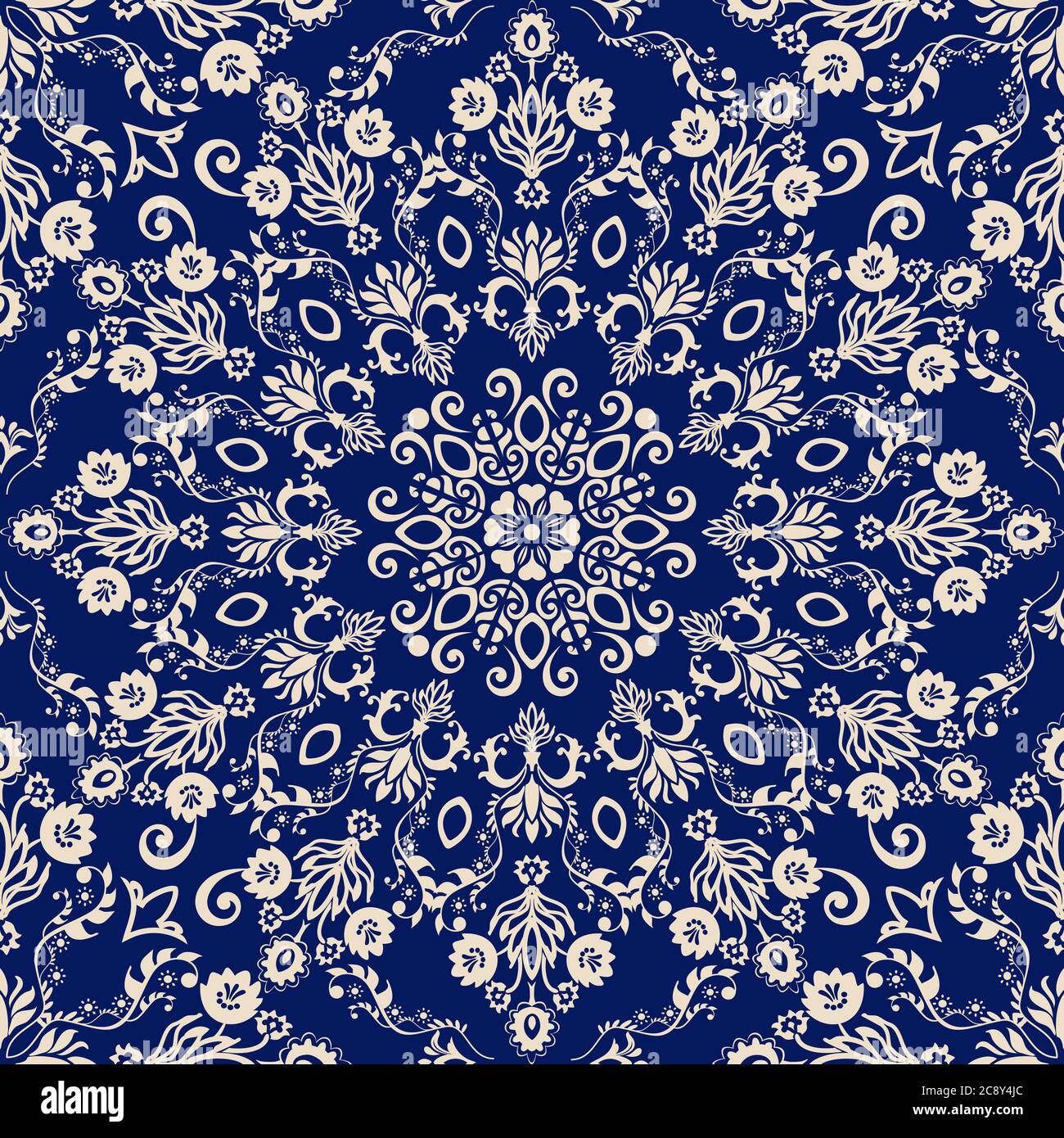 Seamless damask wallpaper. Seamless vintage pattern in Victorian style ...