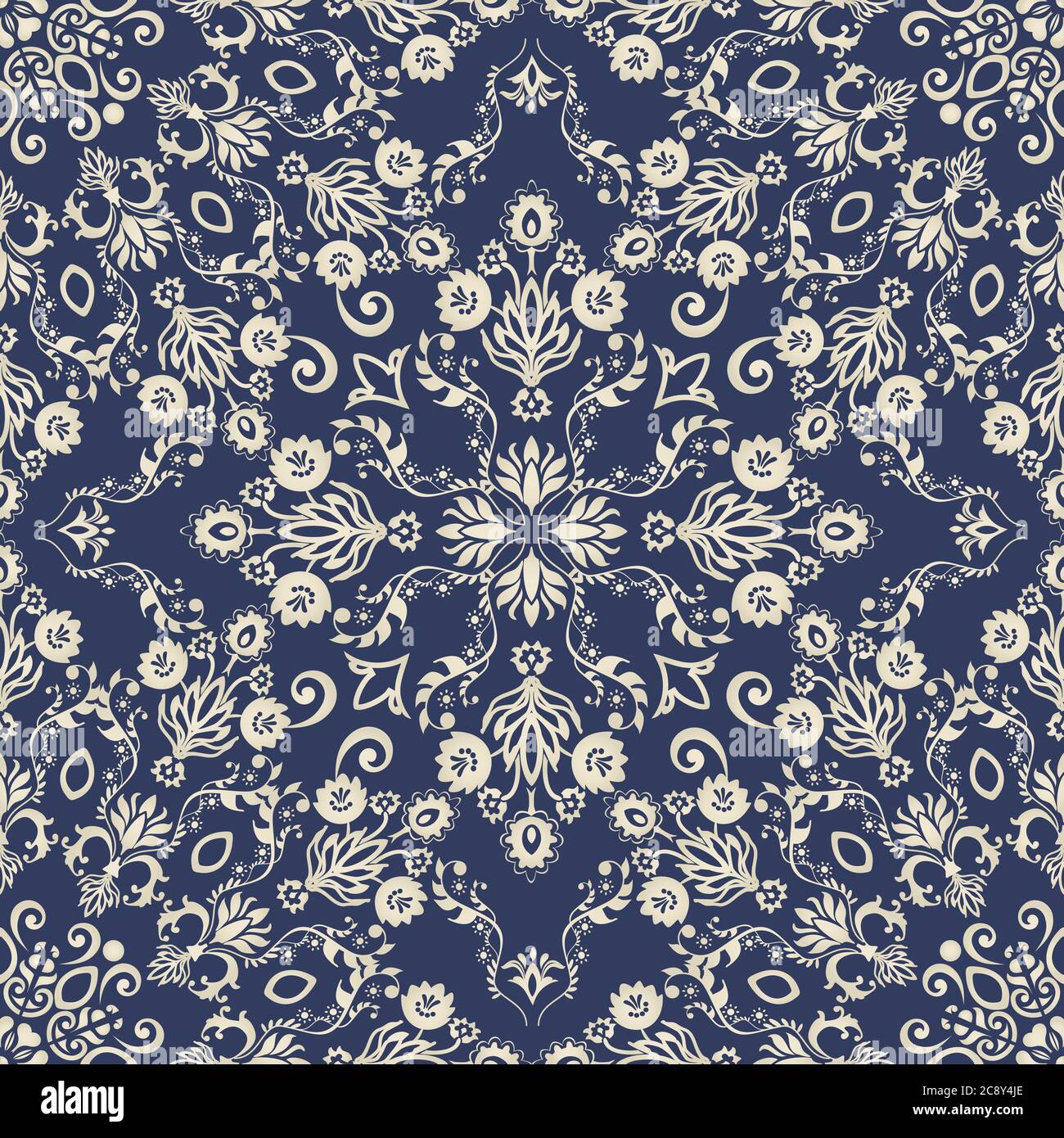 Seamless damask wallpaper. Seamless vintage pattern in Victorian style ...