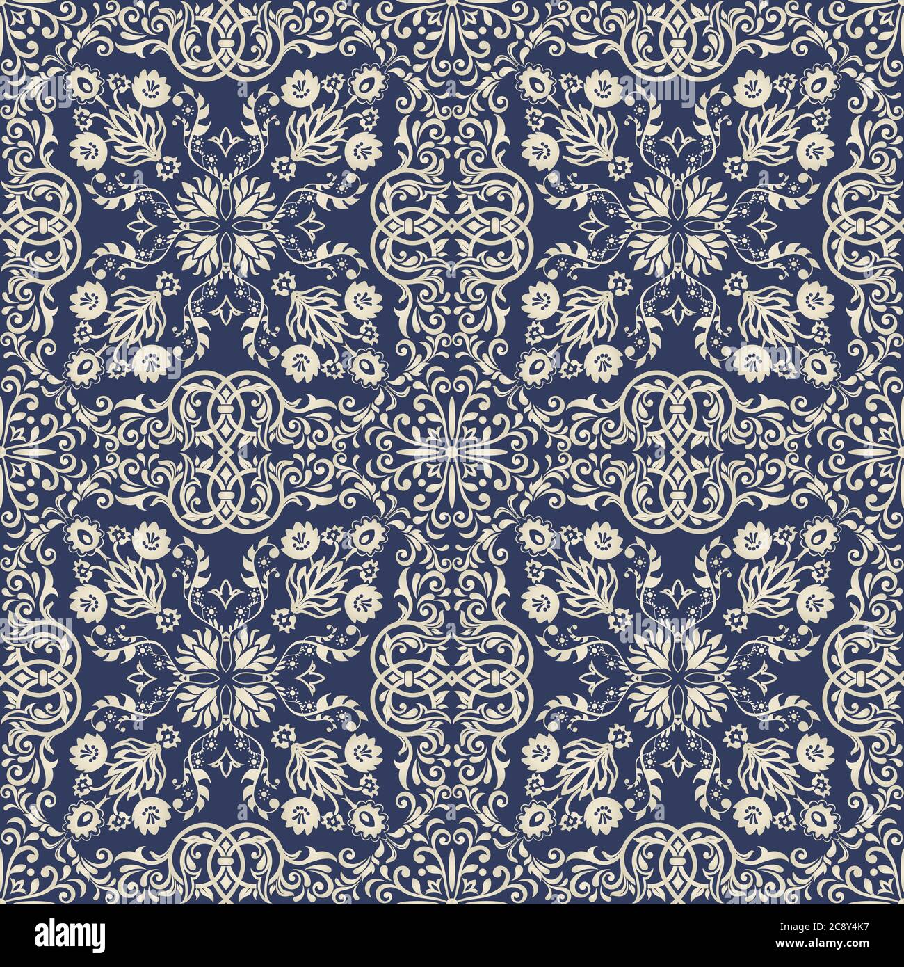 Seamless damask wallpaper. Seamless vintage pattern in Victorian style ...