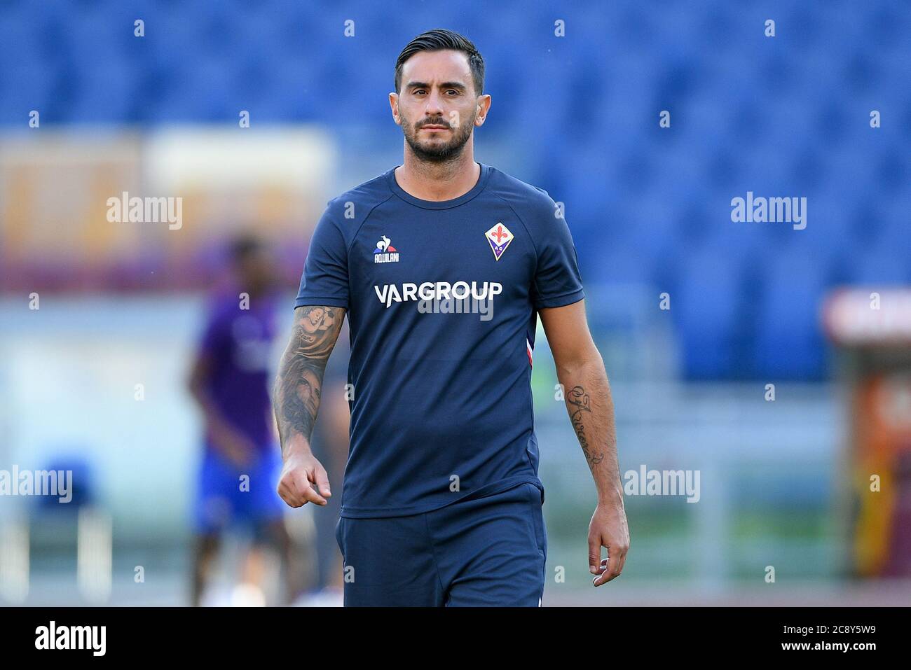 Rome, Italy. 26th July, 2020. Alberto Aquilani of ACF Fiorentina during the Serie A match between Roma and Fiorentina at Stadio Olimpico, Rome, Italy on 26 July 2020. Photo by Giuseppe Maffia. Credit: UK Sports Pics Ltd/Alamy Live News Stock Photo