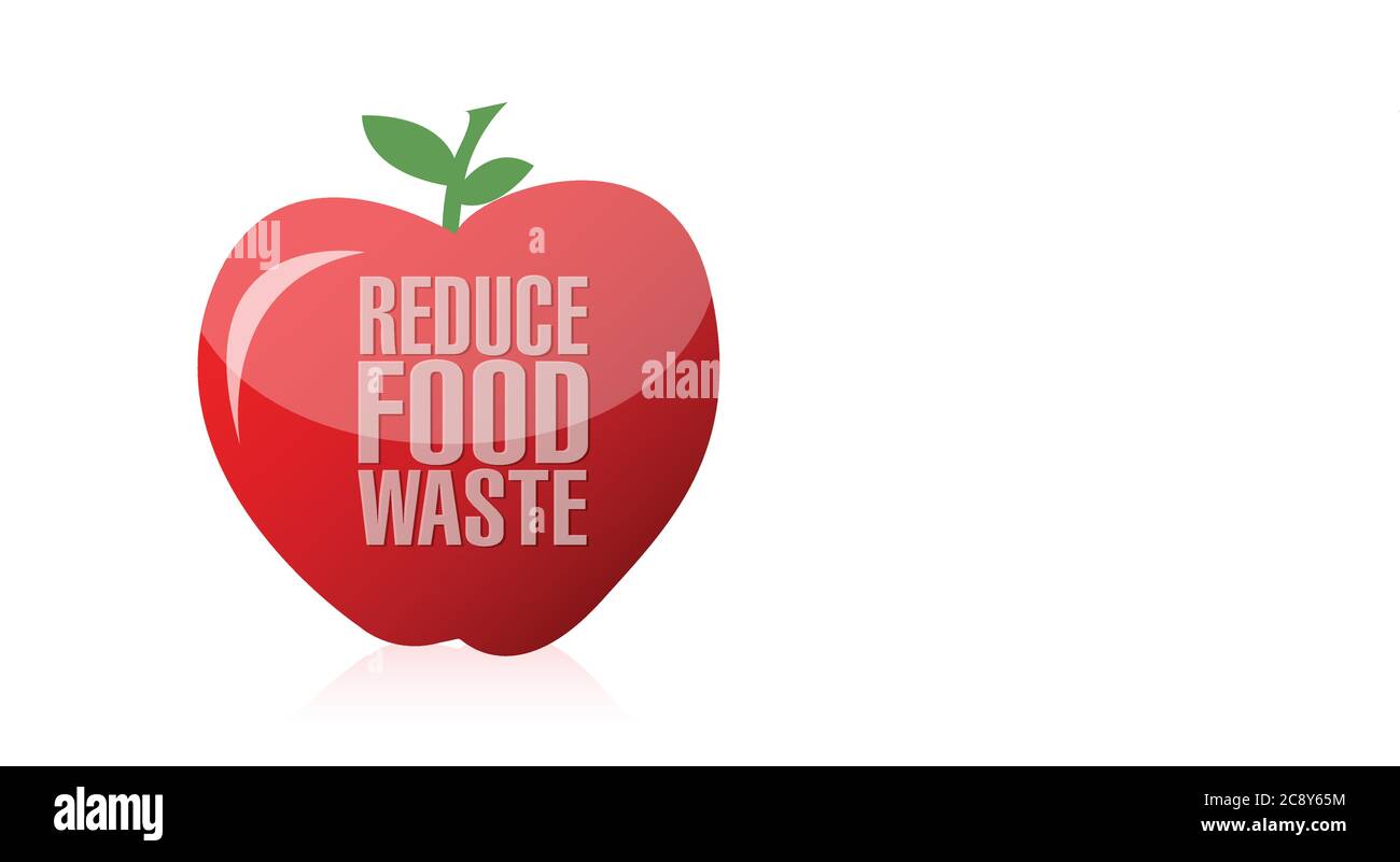 Apple. reduce food waste illustration design over a white background Stock Vector