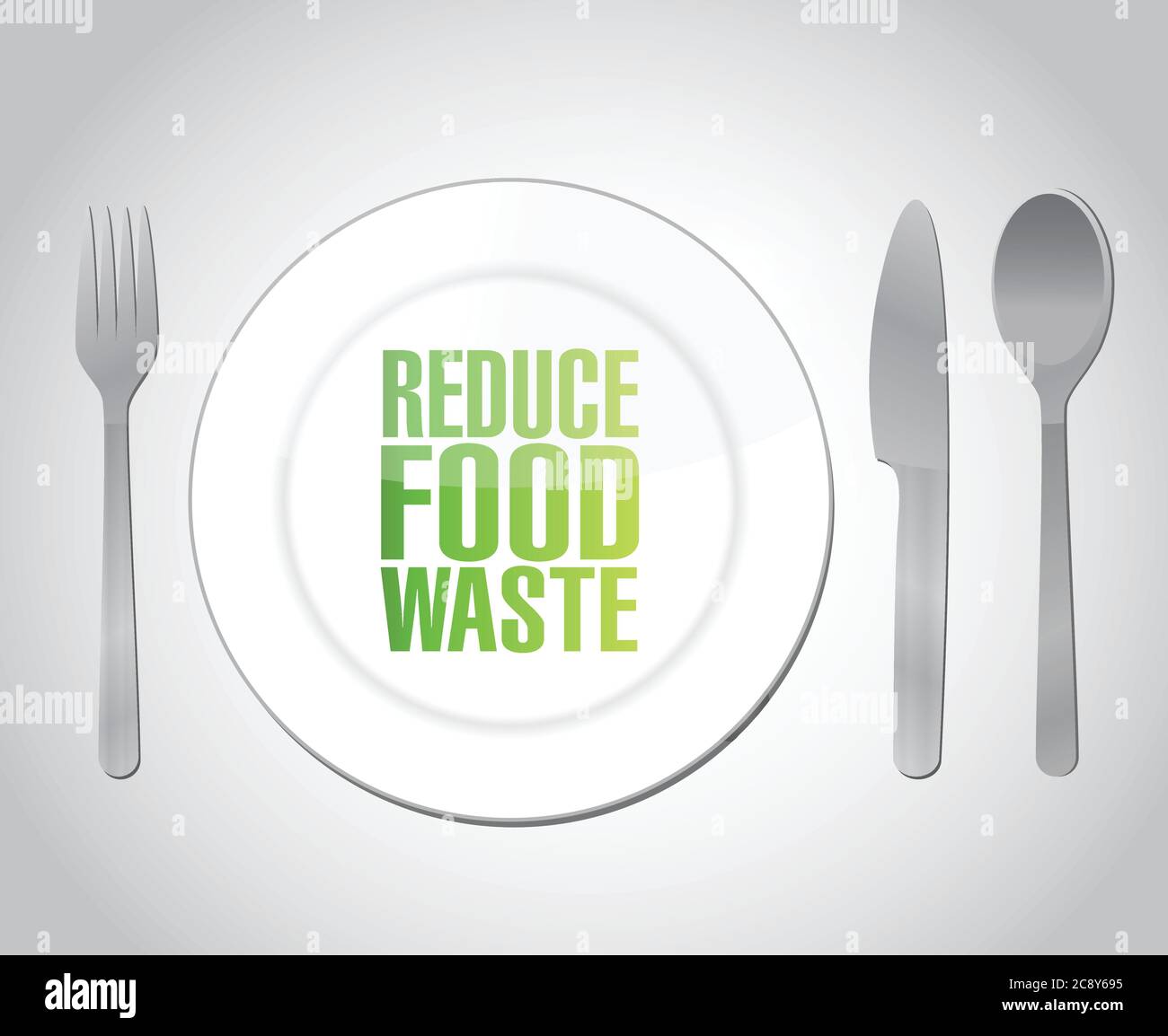 Reduce food waste concept illustration design over a white background Stock Vector