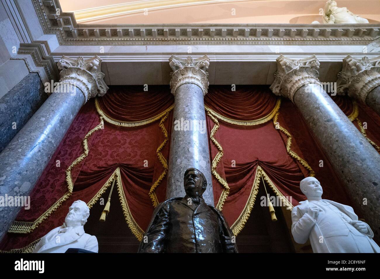 A statue of Zebulon Baird Vance, center, is displayed at the U.S