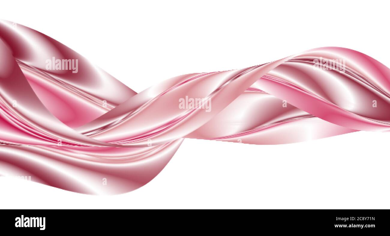 Pink abstract bright wave stream. Abstract background. Liquid wave Stock Vector