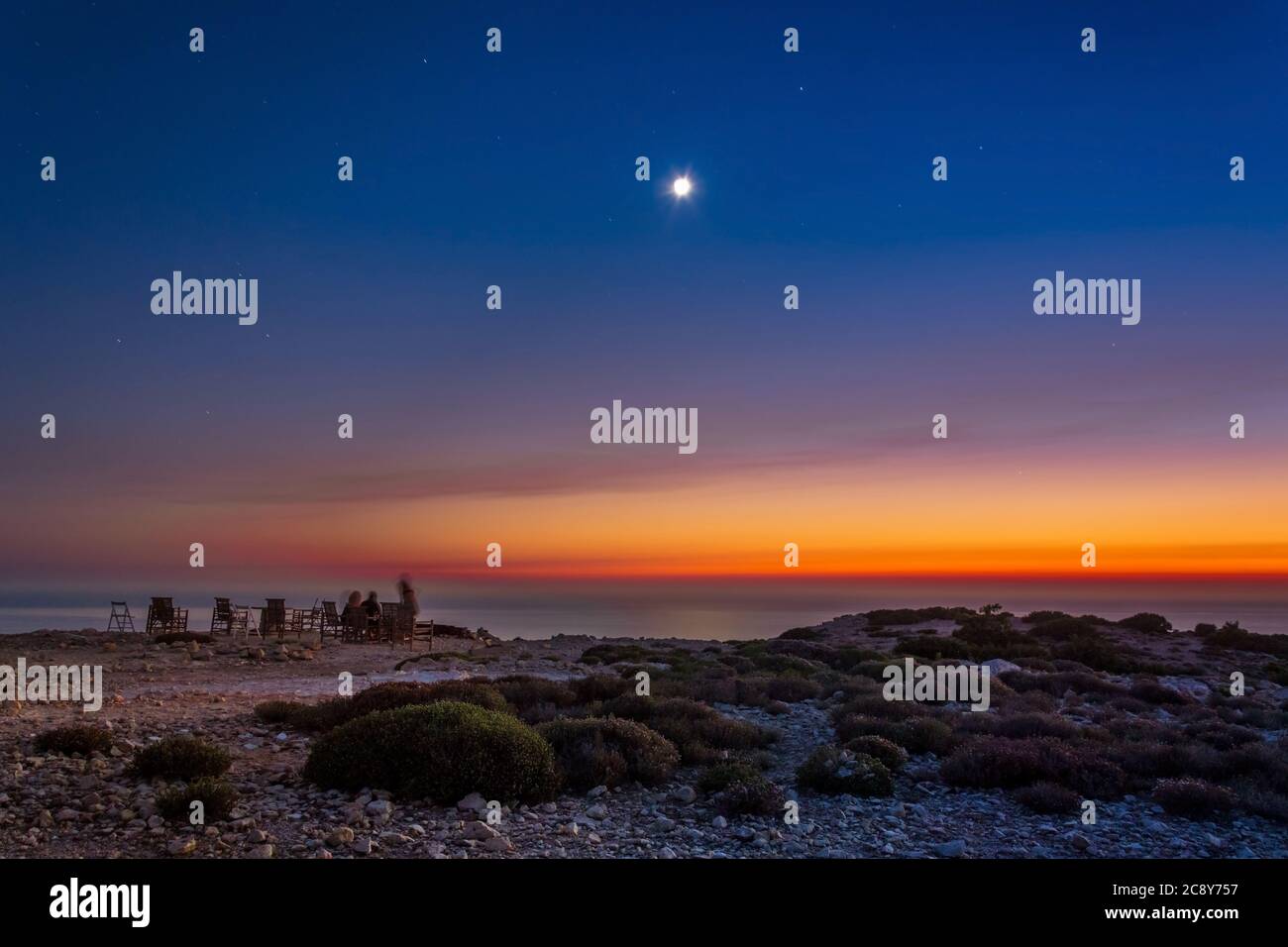 The lighthouse on Gavdos island at sunset, Crete, Greece. Stock Photo