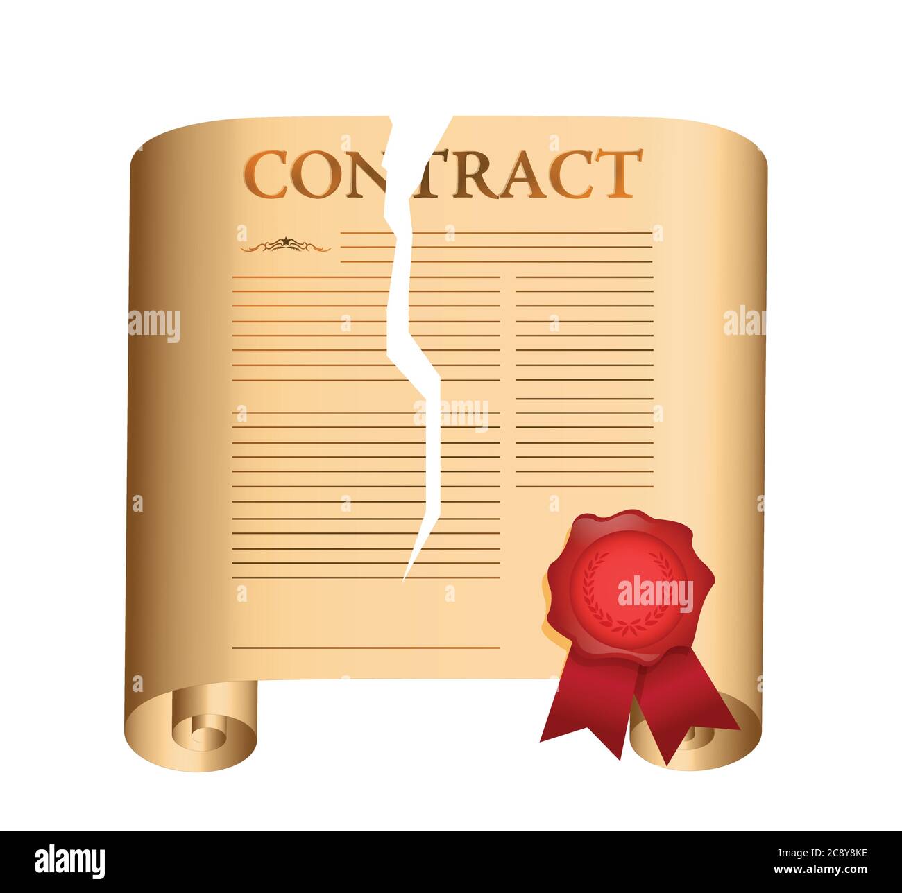 Breaking a contract. illustration design over a white background Stock Vector
