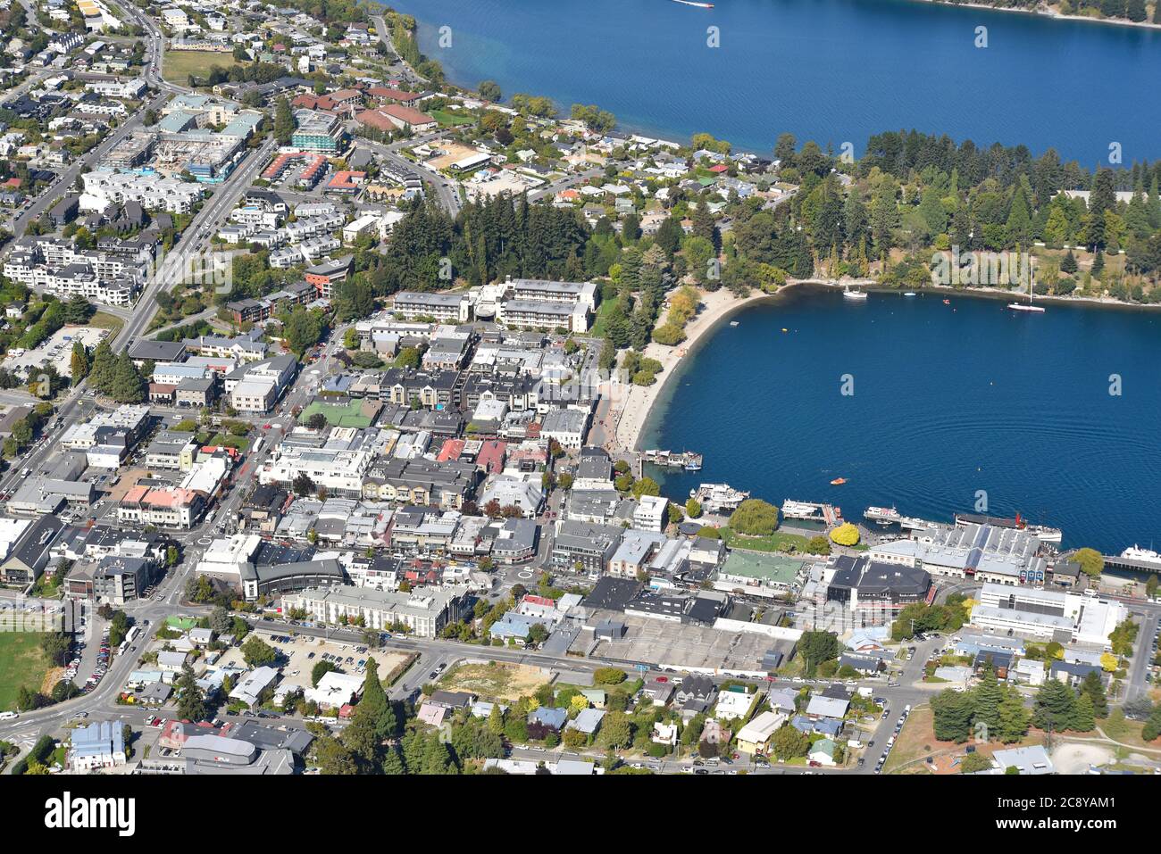Queenstown new zealand from the air Stock Photo