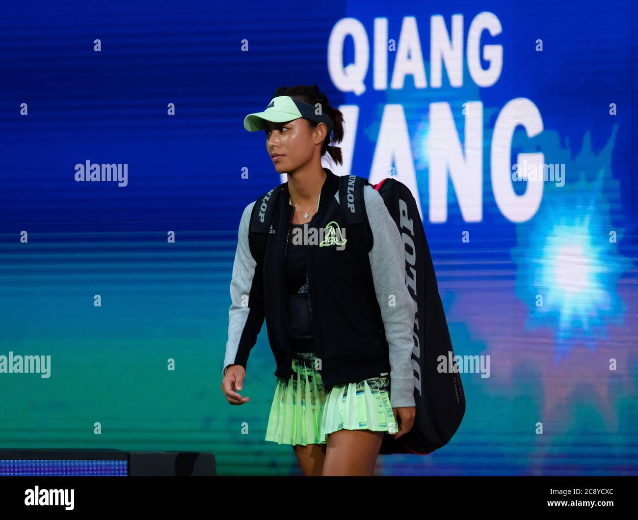 Qiang Wang of China in action during her quarter-final match at the 2019 US Open Grand Slam tennis tournament Stock Photo