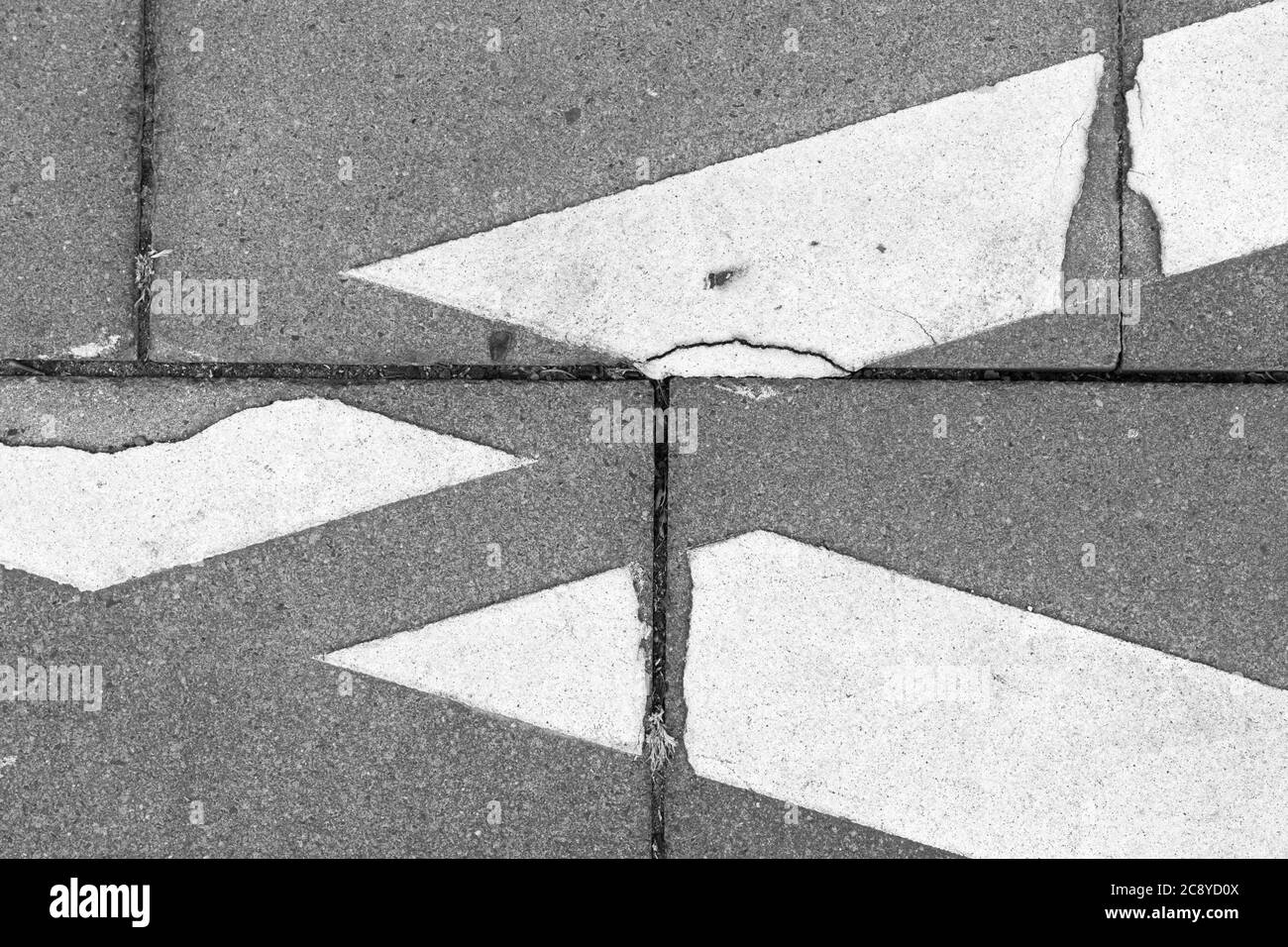 Road marking like a face of a shark, Germany Stock Photo