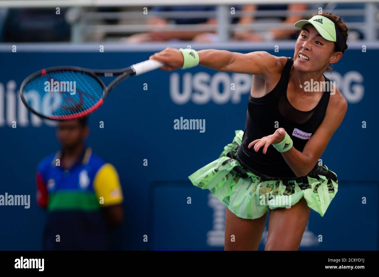 Qiang Wang of China in action during the third-round at the 2019 US Open Grand Slam tennis tournament Stock Photo