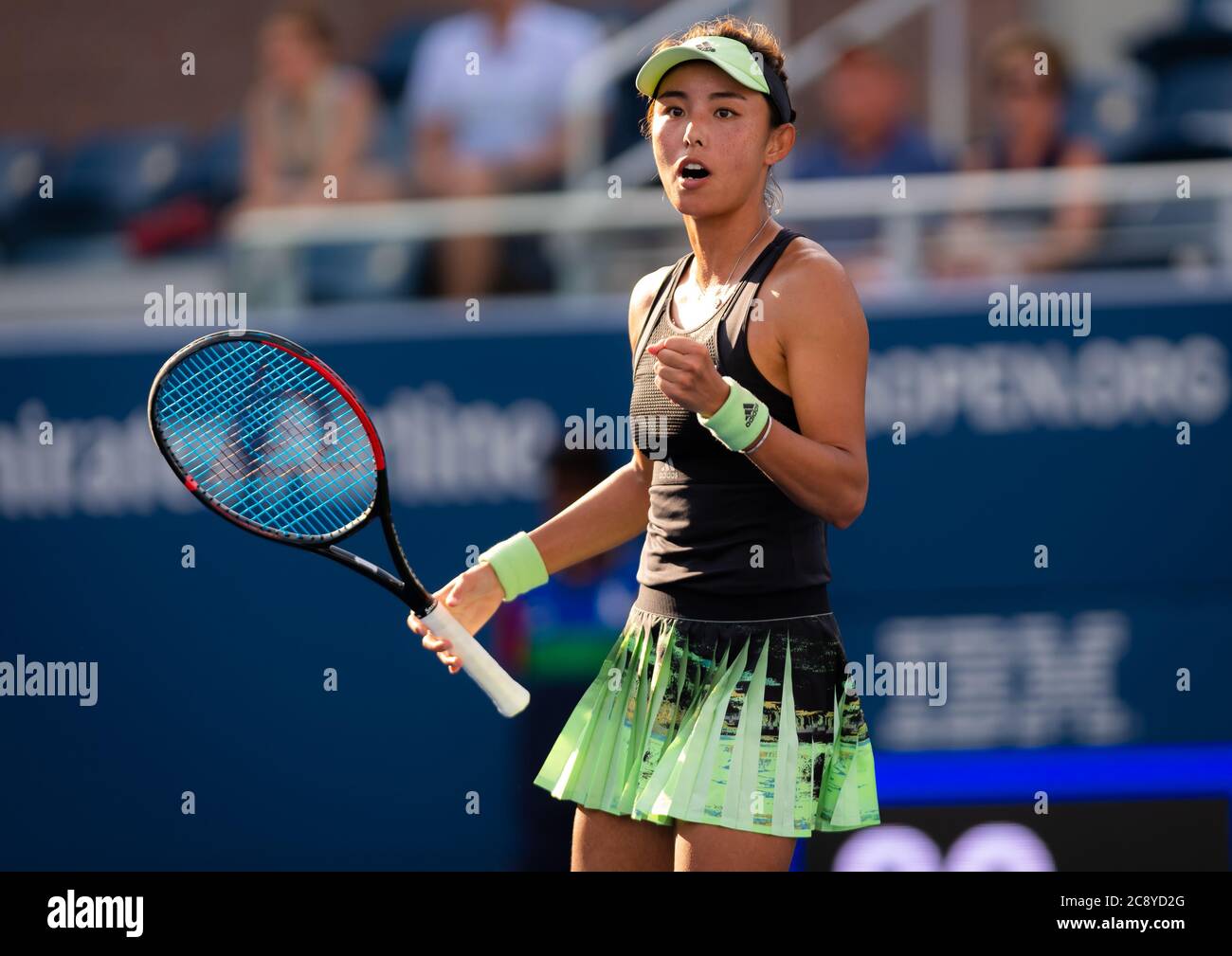 Qiang Wang of China in action during the third-round at the 2019 US Open Grand Slam tennis tournament Stock Photo