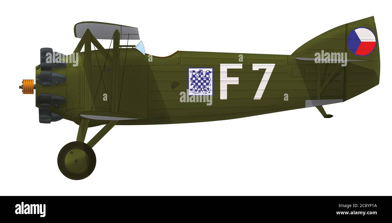 Letov Š.31 of the Flight 35 of the Air Regiment 2 of the Czechoslovak Army Air Force, the first half of the 1930s Stock Photo
