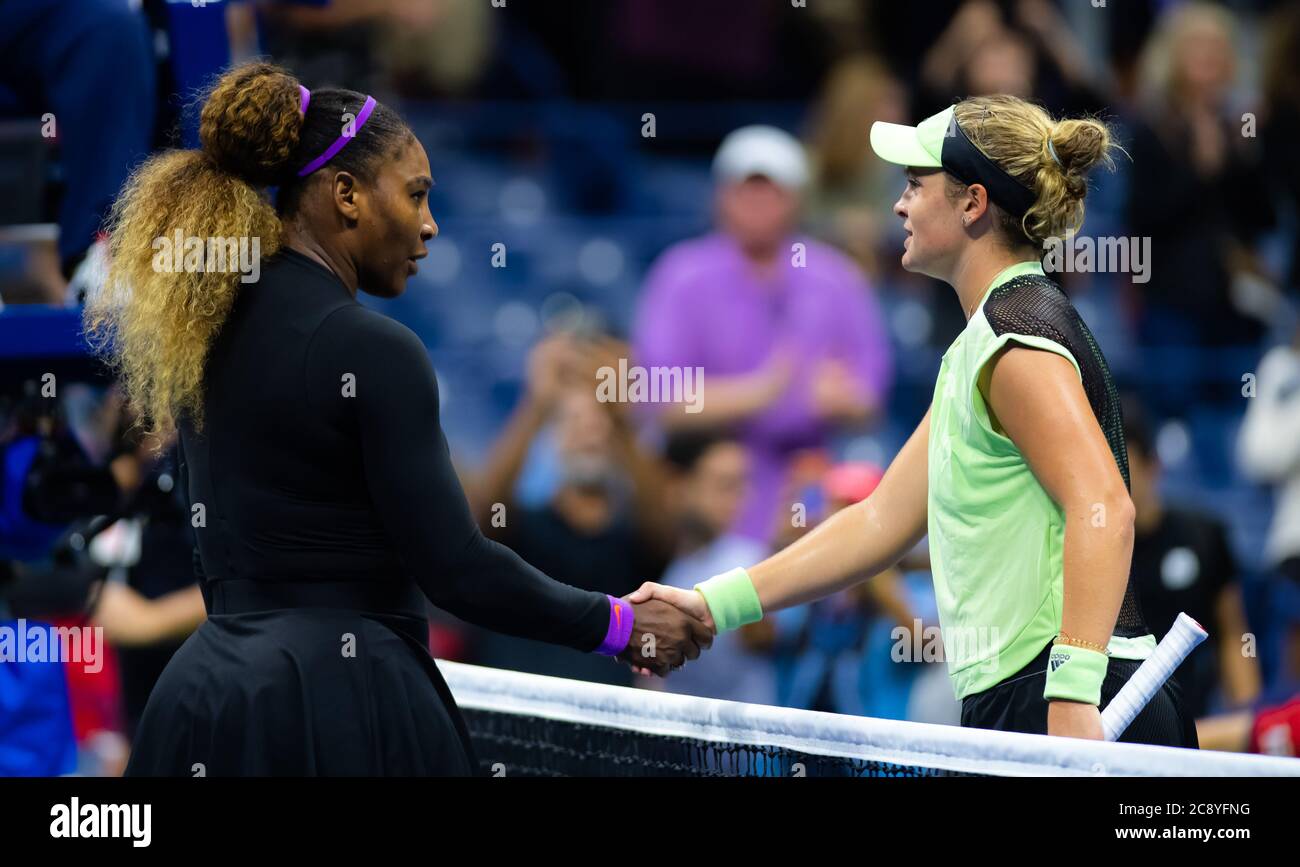 Serena Williams & Catherine McNally of the United States at the net after their thirdround