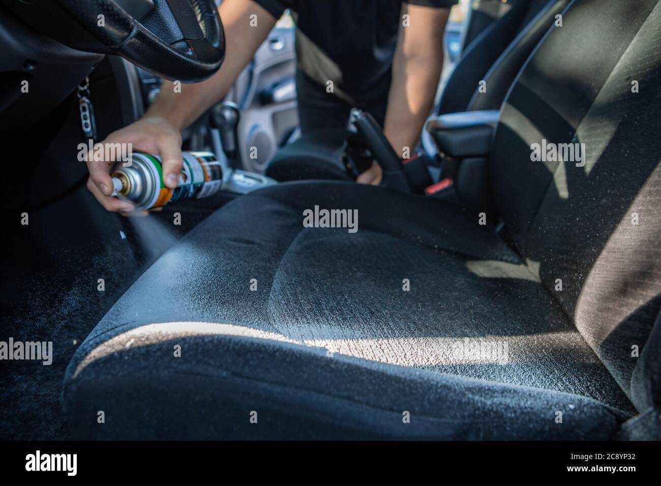 dry cleaning of car inside Stock Photo Alamy