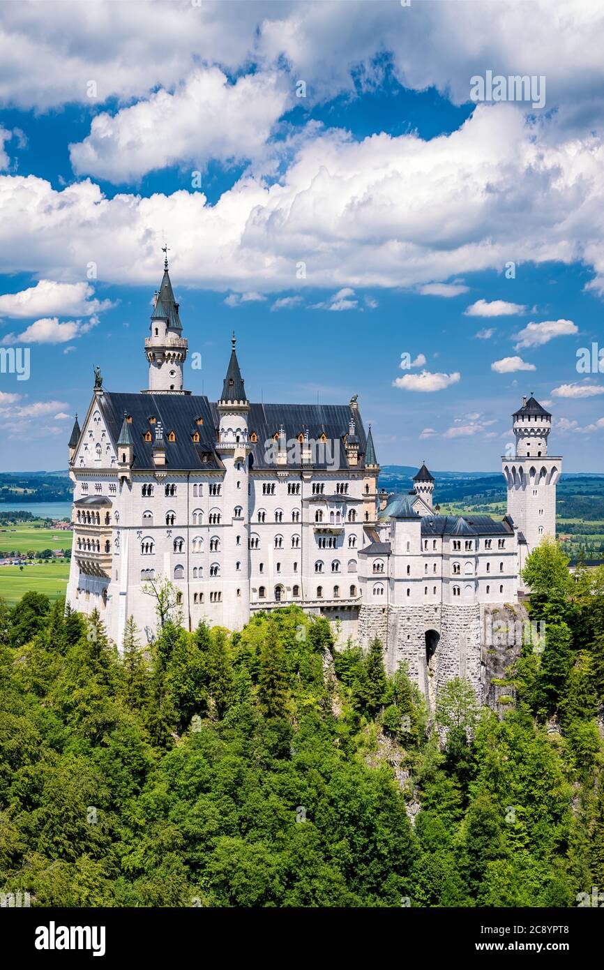 Fairytale Neuschwanstein castle in Bavaria, Germany Stock Photo