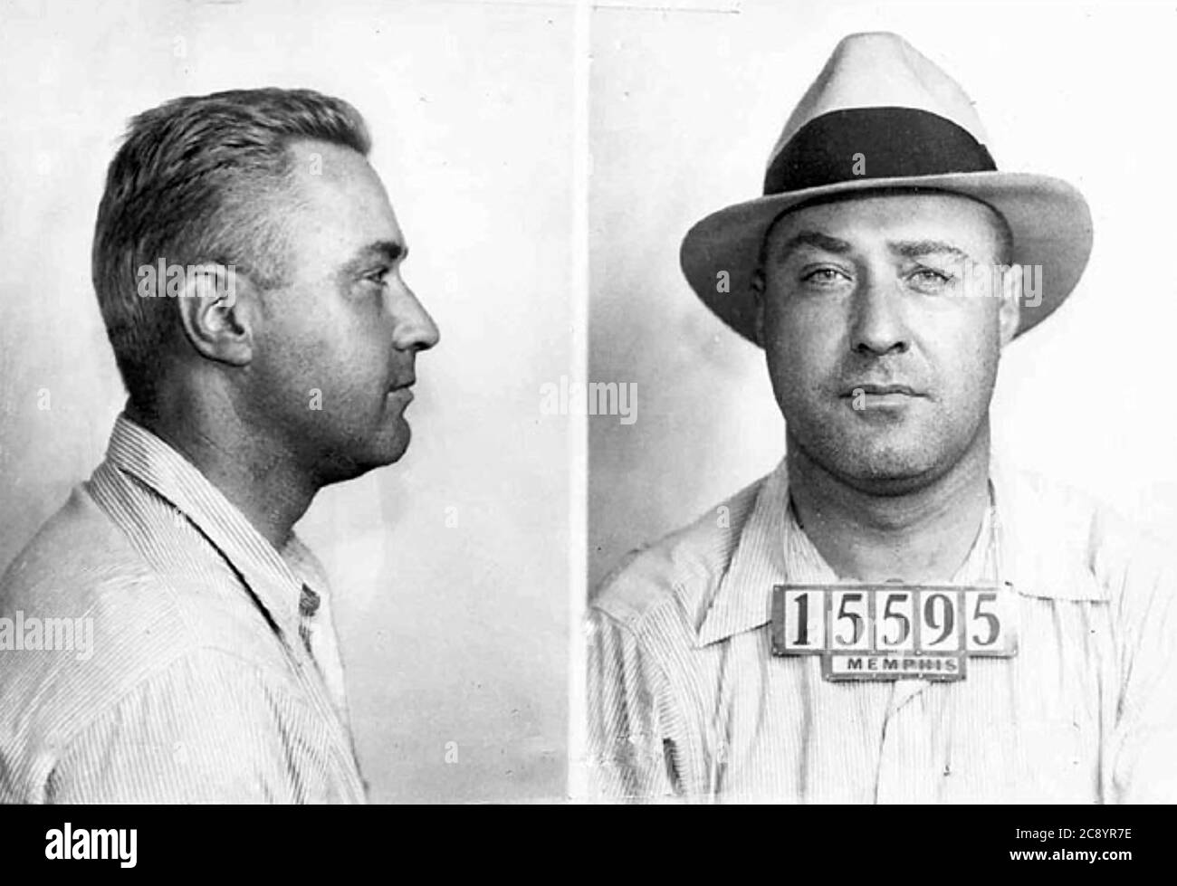 GEORGE 'MACHINE GUN' KELLY BARNES (1895-1954) American gangster in Memphis Police Department photos Stock Photo