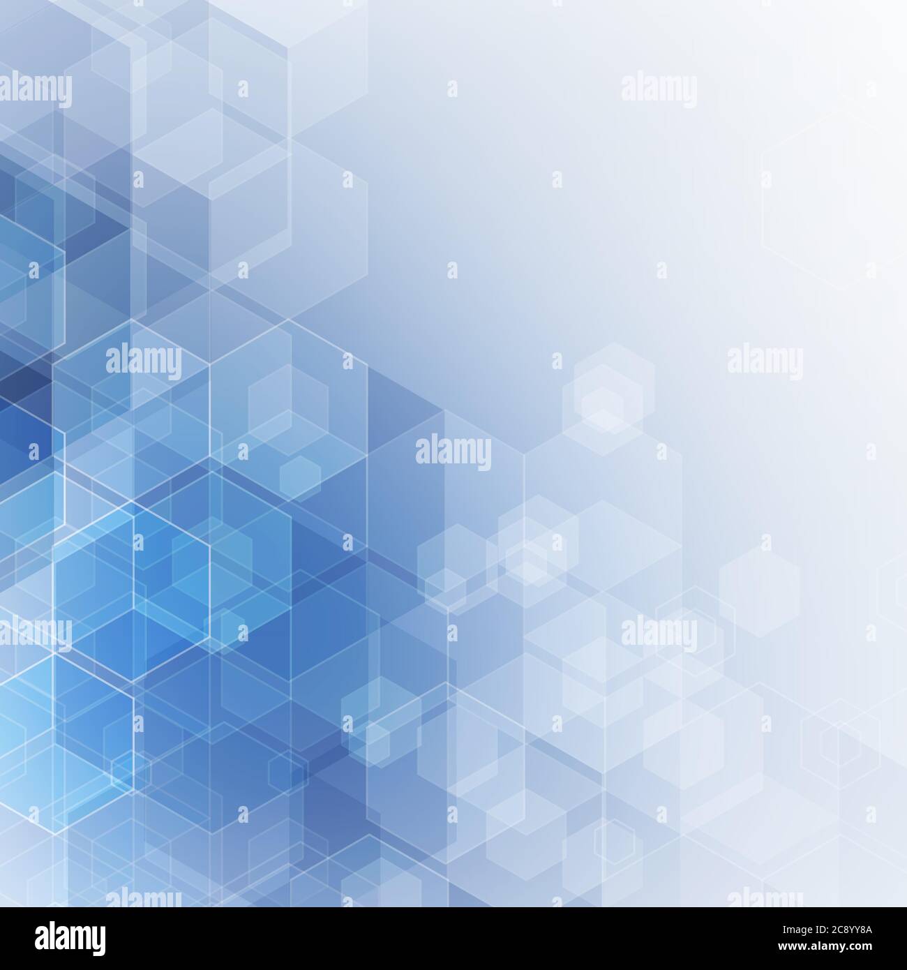 Abstract blue hexagons. Background for presentation Stock Vector