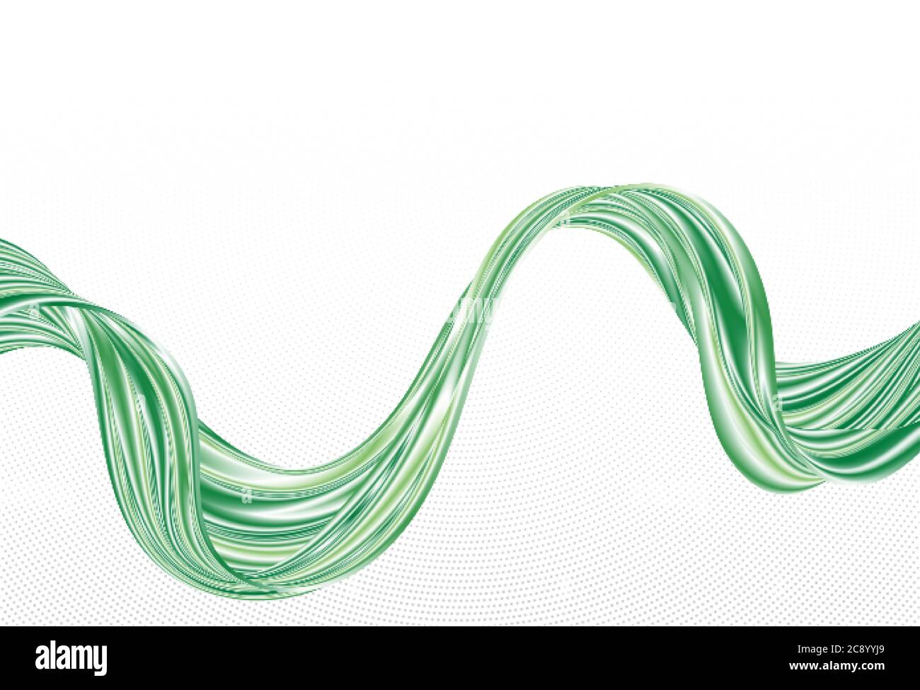 Green abstract bright wave stream. Abstract background. Liquid wave Stock Vector