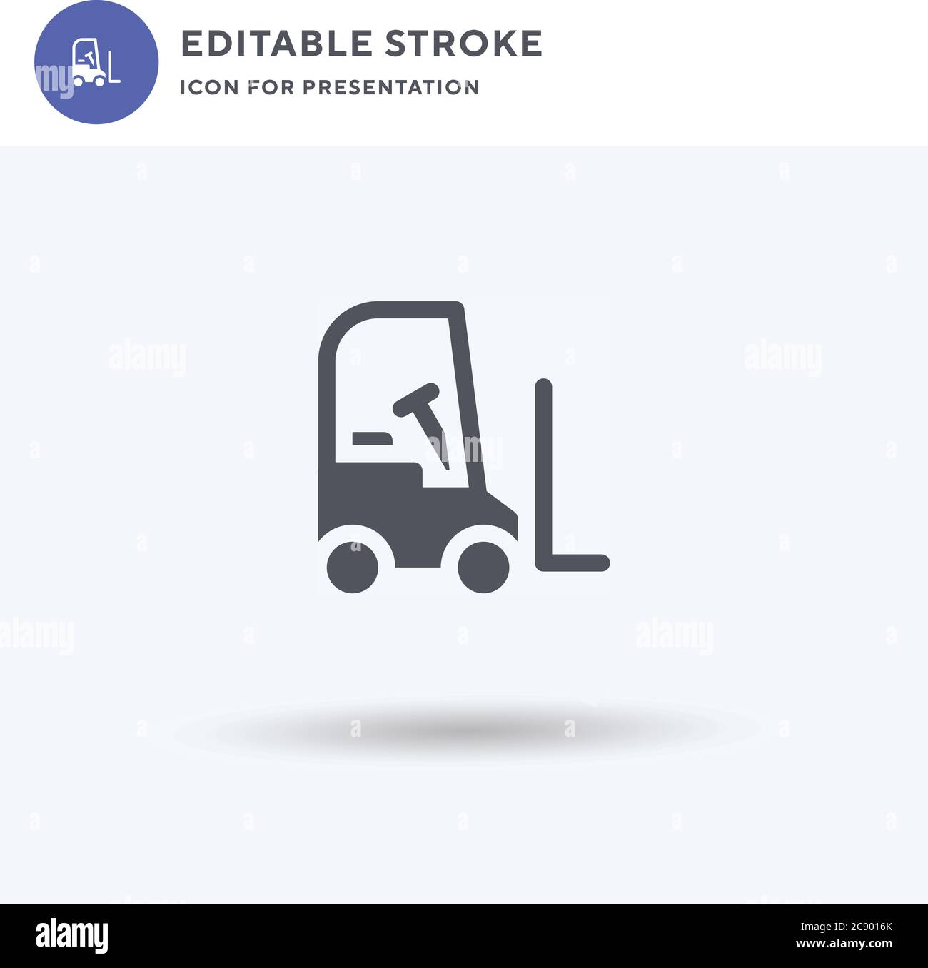 Forklift icon vector, filled flat sign, solid pictogram isolated on white, logo illustration