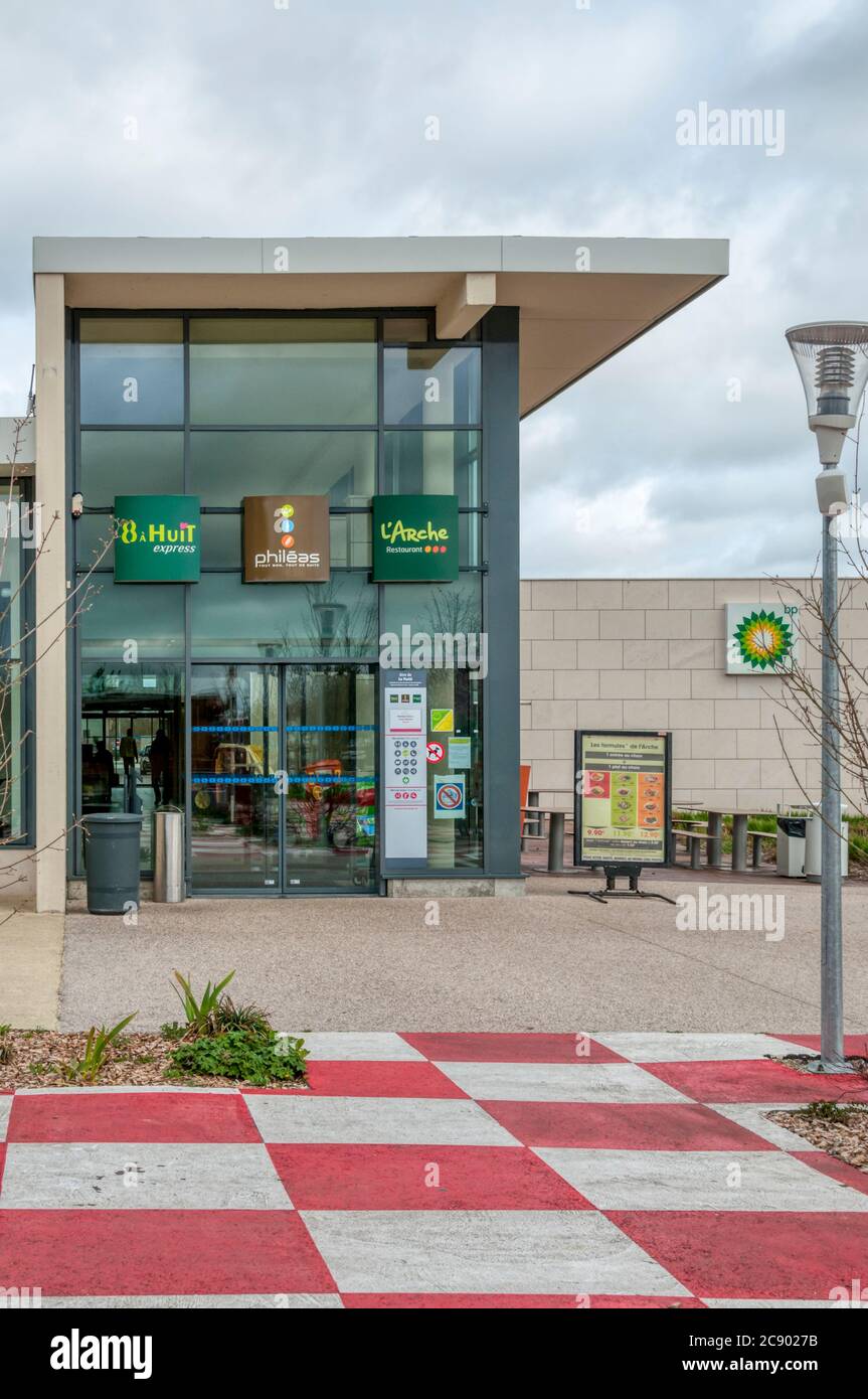 Aire De La Ferte Rest Area On The A6 Motorway The Autoroute Du Soleil Between Paris And Lyons Stock Photo Alamy