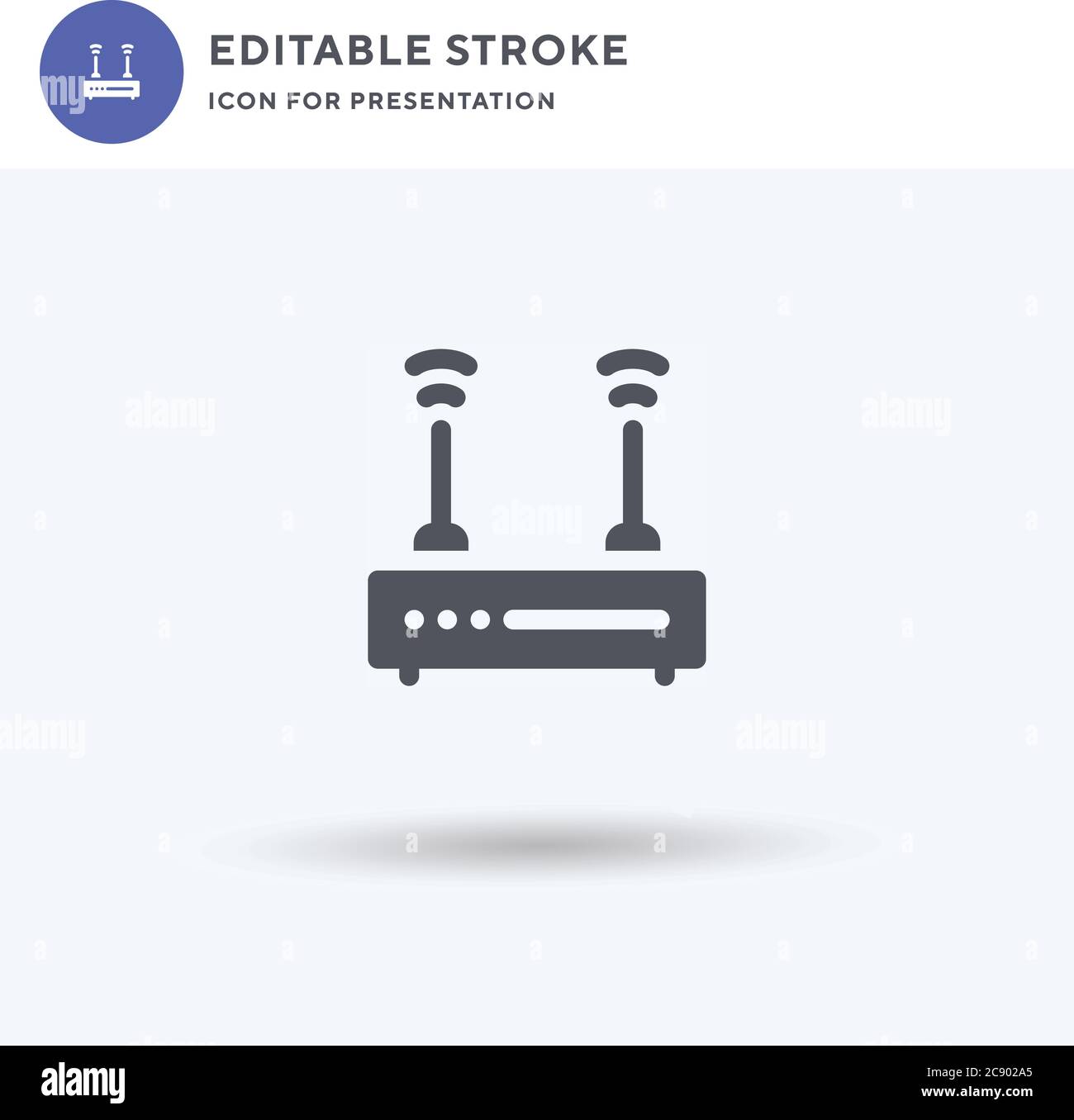 Router icon vector, filled flat sign, solid pictogram isolated on white ...