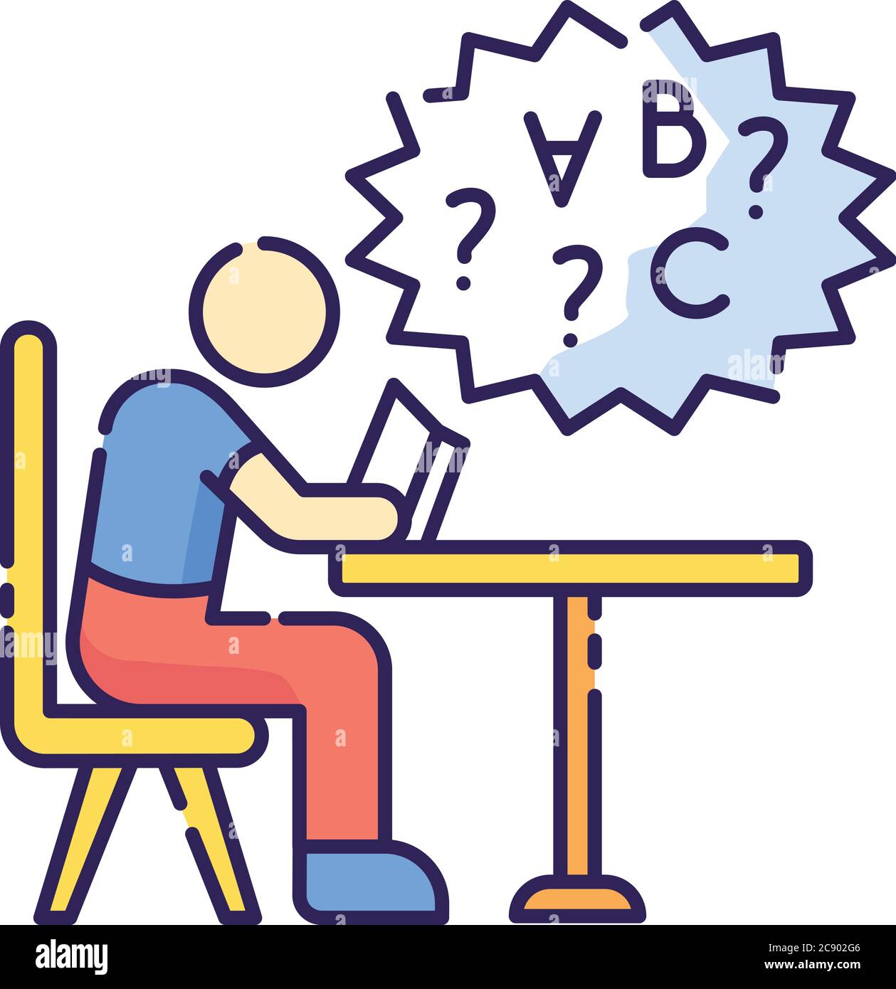 Child studying struggle cut out stock images pictures alamy