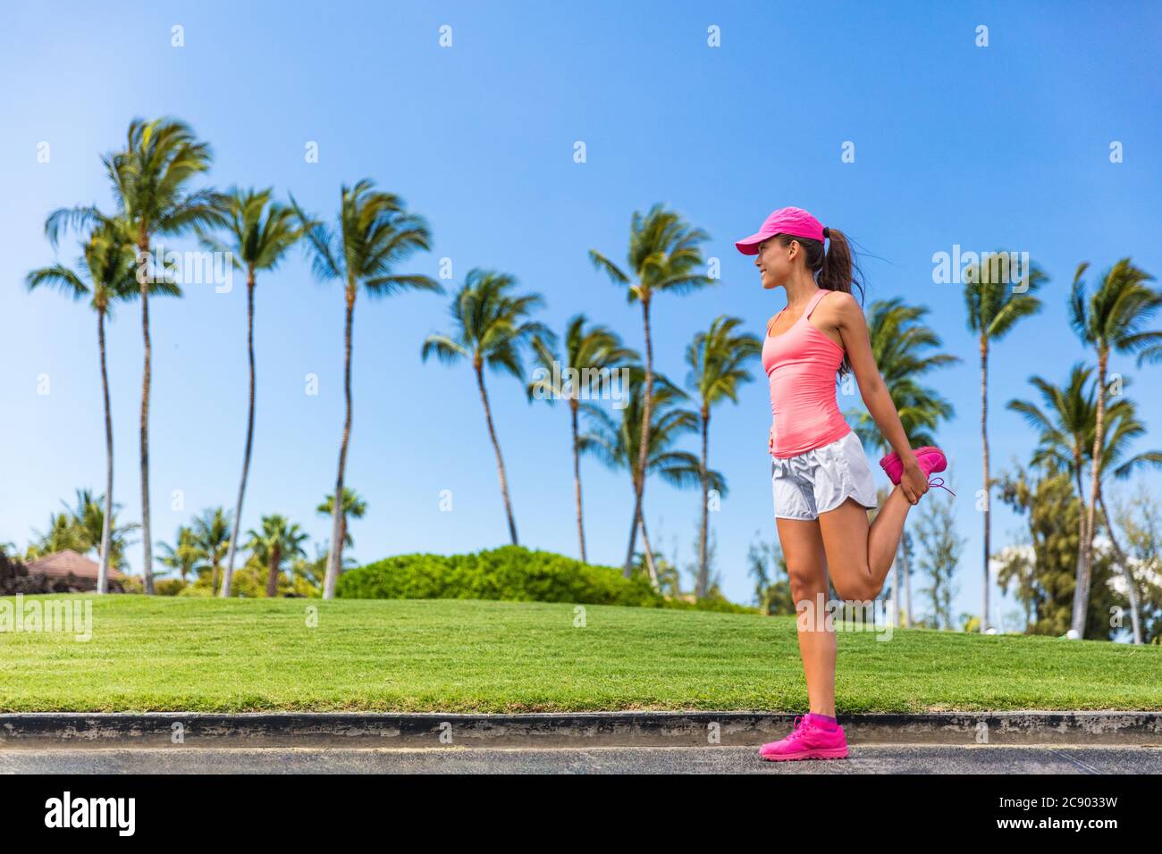 Girl doing stretching exercises legs hi-res stock photography and images -  Alamy
