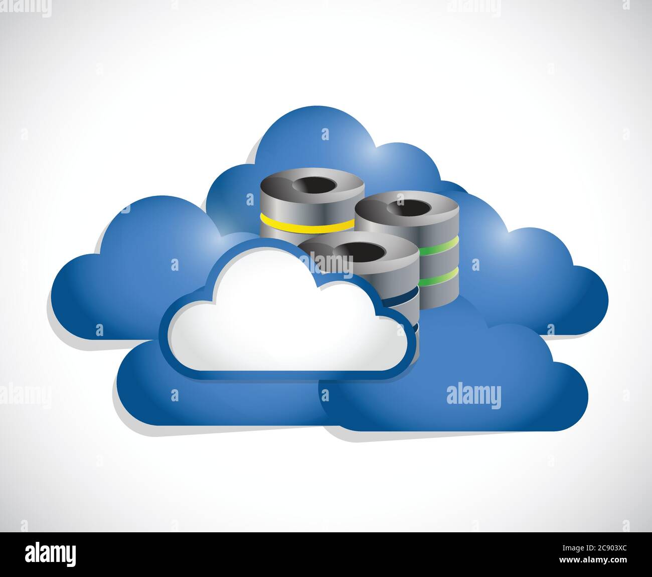 Cloud computing and servers illustration design over a white background ...