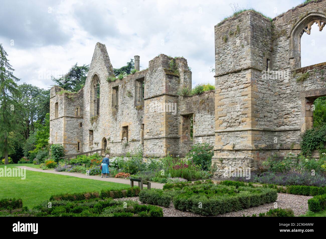 The Education Gardens and Archbishop's Palace ruins,  Southwell Minster, Southwell, Nottinghamshire, England, United Kingdom Stock Photo