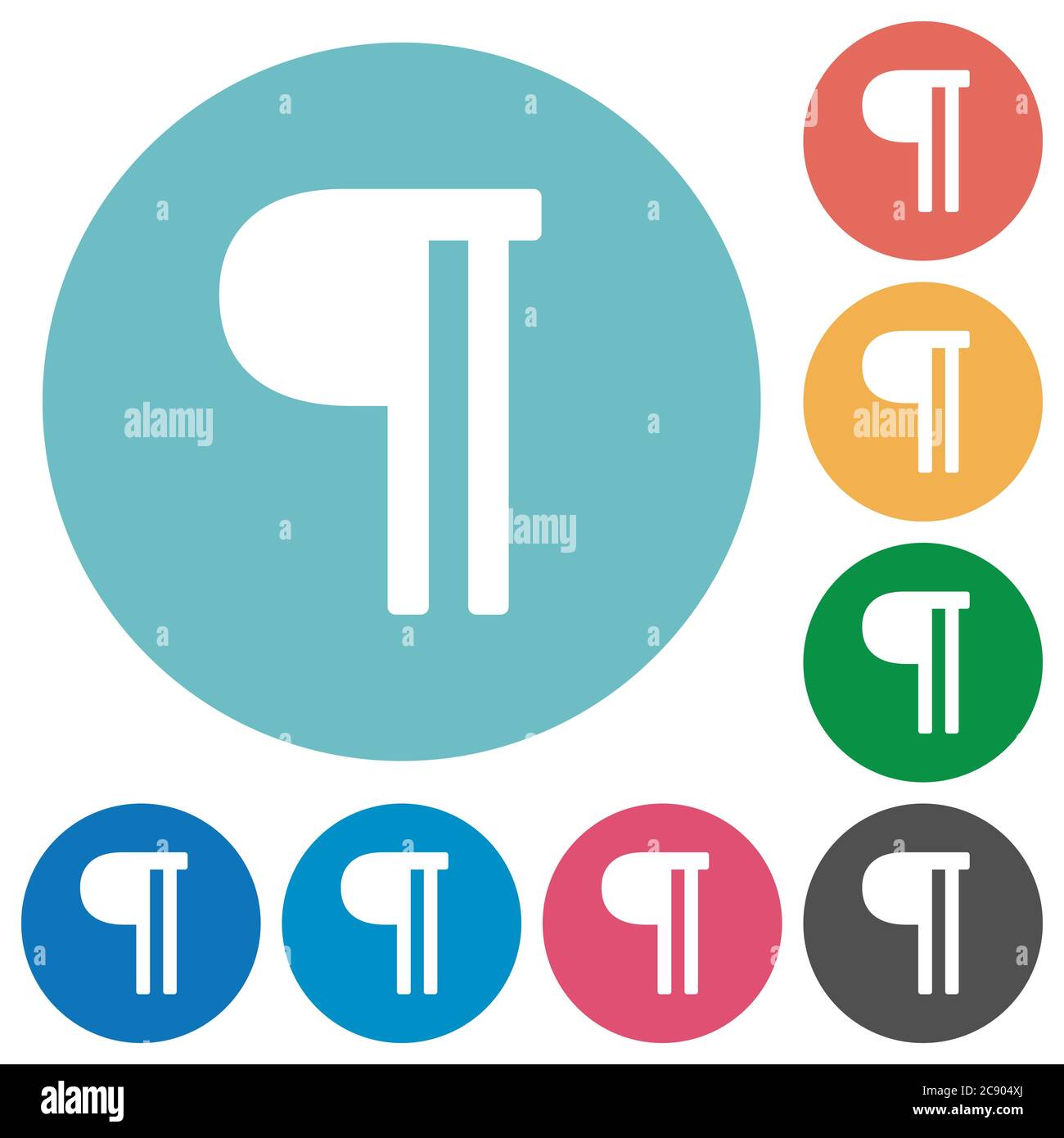 Text paragraph white flat icons on color rounded square backgrounds Stock Vector