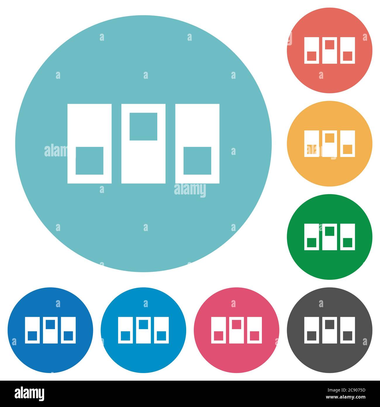 Switchboard white flat icons on color rounded square backgrounds Stock ...